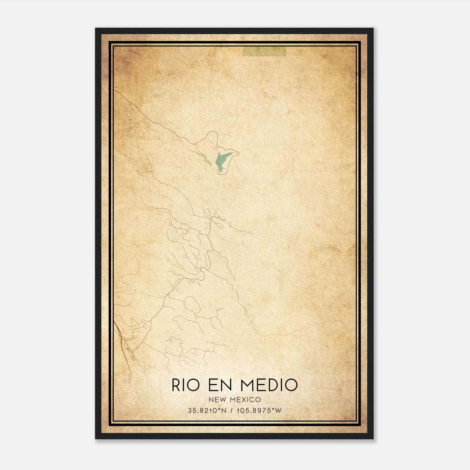 Vintage Rio En Medio New Mexico Map Poster, Rio En Medio NM City Road Wall Art Print Vintage Rio En Medio New Mexico Map Poster, Rio En Medio NM City Road Wall Art Print
