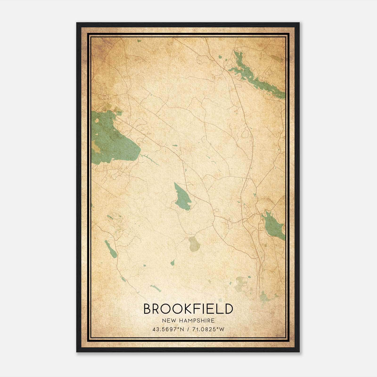 Vintage Brookfield New Hampshire Map Poster, Brookfield NH City Road Wall Art Print Vintage Brookfield New Hampshire Map Poster, Brookfield NH City Road Wall Art Print