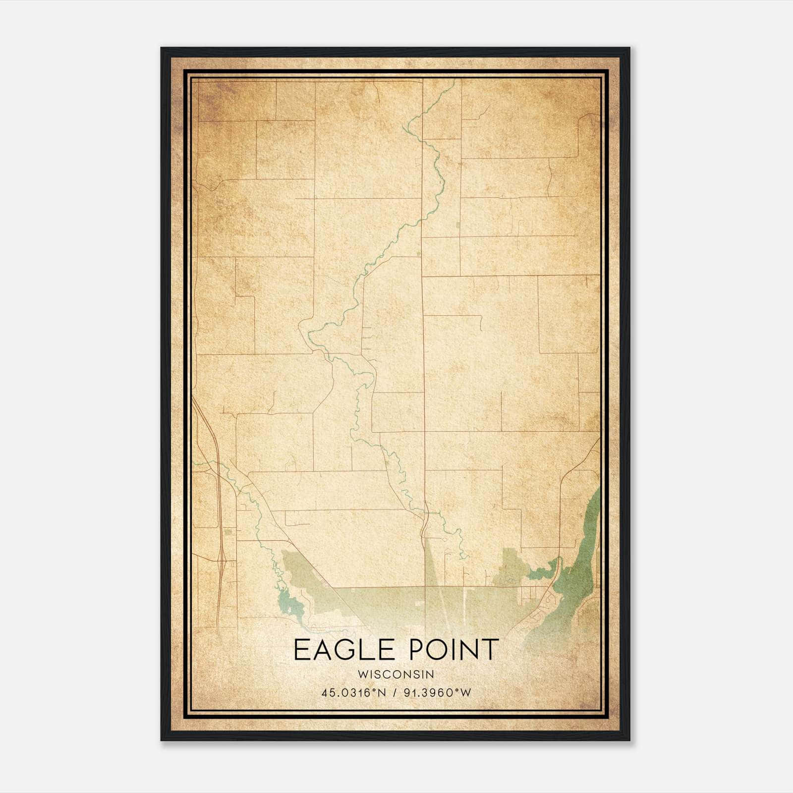 Vintage Eagle Point Wisconsin Map Poster, Eagle Point WI City Road Wall Art Print Vintage Eagle Point Wisconsin Map Poster, Eagle Point WI City Road Wall Art Print