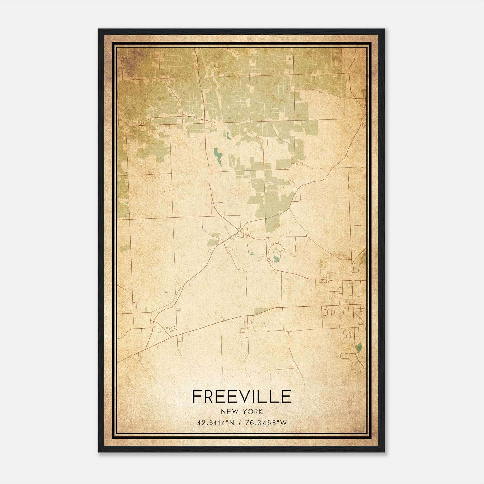 Vintage Freeville New York Map Poster, Freeville NY City Road Wall Art Print Vintage Freeville New York Map Poster, Freeville NY City Road Wall Art Print