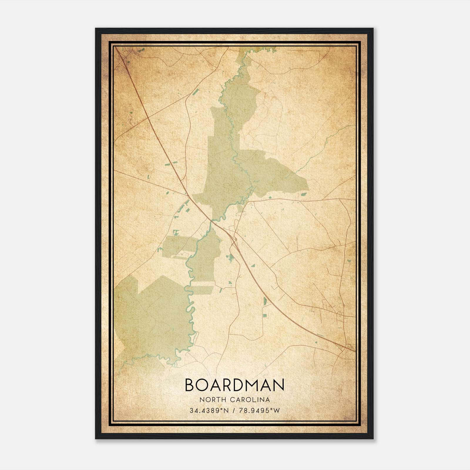 Vintage Boardman North Carolina Map Poster, Boardman NC City Road Wall Art Print Vintage Boardman North Carolina Map Poster, Boardman NC City Road Wall Art Print