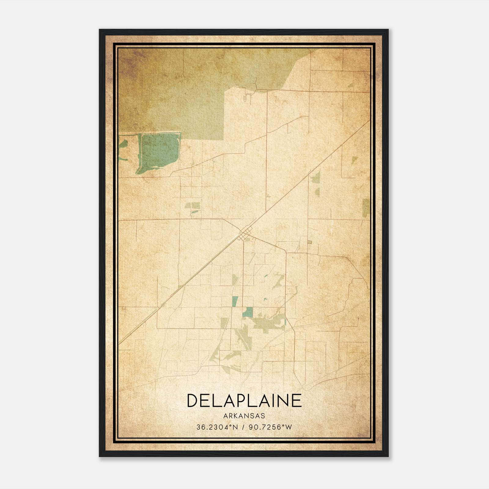 Vintage Delaplaine Arkansas Map Poster, Delaplaine AR City Road Wall Art Print Vintage Delaplaine Arkansas Map Poster, Delaplaine AR City Road Wall Art Print