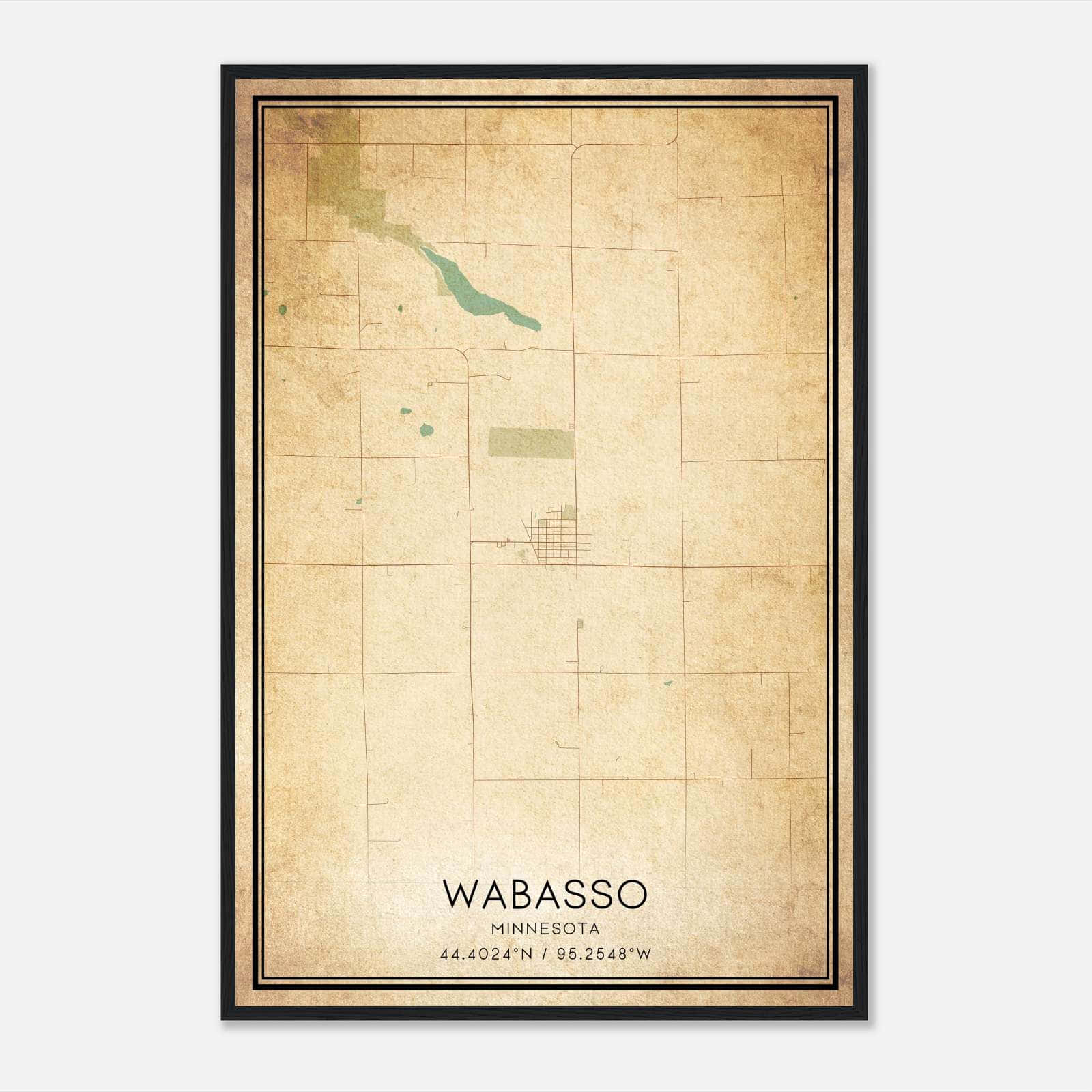 Vintage Wabasso Minnesota Map Poster, Wabasso MN City Road Wall Art Print Vintage Wabasso Minnesota Map Poster, Wabasso MN City Road Wall Art Print