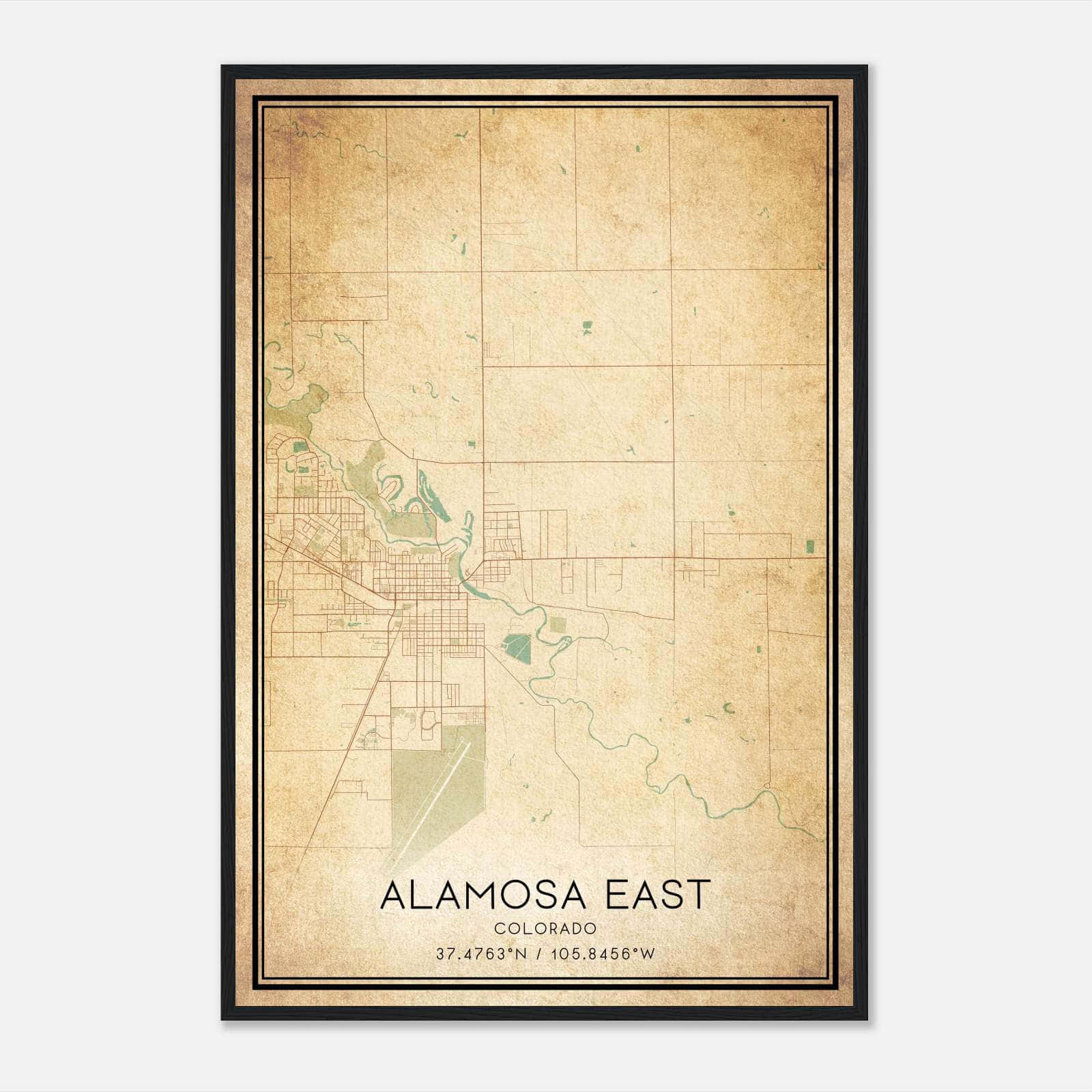 Vintage Alamosa East Colorado Map Poster, Alamosa East CO City Road Wall Art Print Vintage Alamosa East Colorado Map Poster, Alamosa East CO City Road Wall Art Print