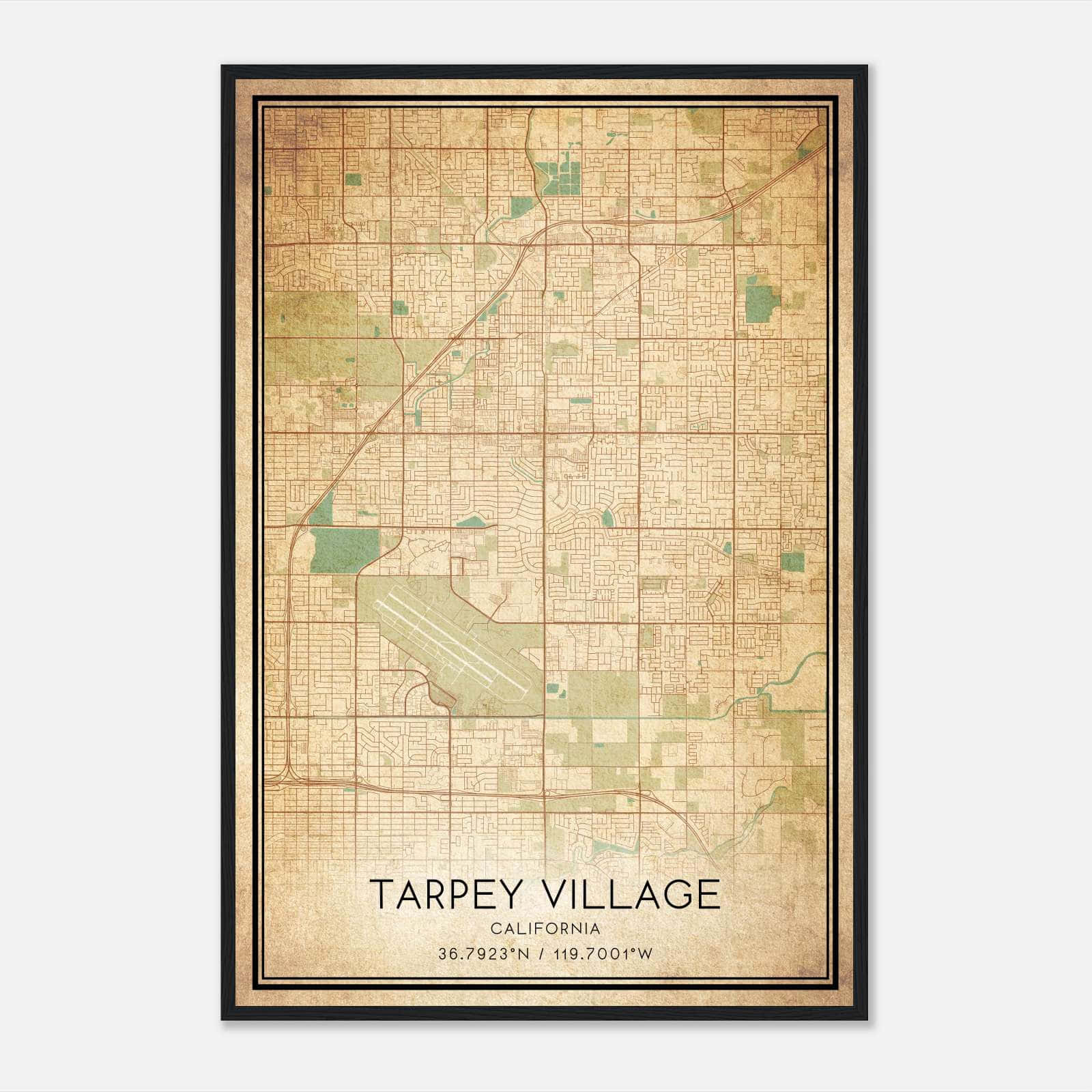 Vintage Tarpey Village California Map Poster, Tarpey Village CA City Road Wall Art Print Vintage Tarpey Village California Map Poster, Tarpey Village CA City Road Wall Art Print
