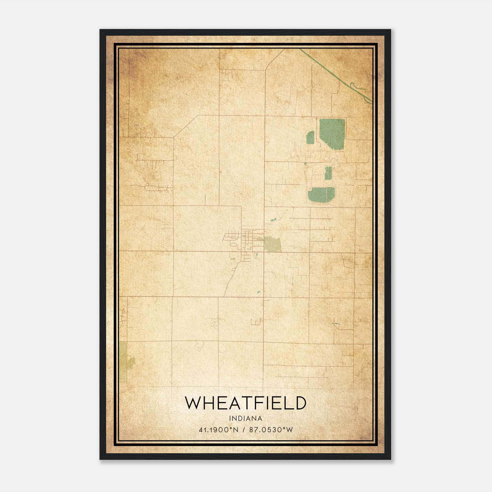 Vintage Wheatfield Indiana Map Poster, Wheatfield IN City Road Wall Art Print Vintage Wheatfield Indiana Map Poster, Wheatfield IN City Road Wall Art Print
