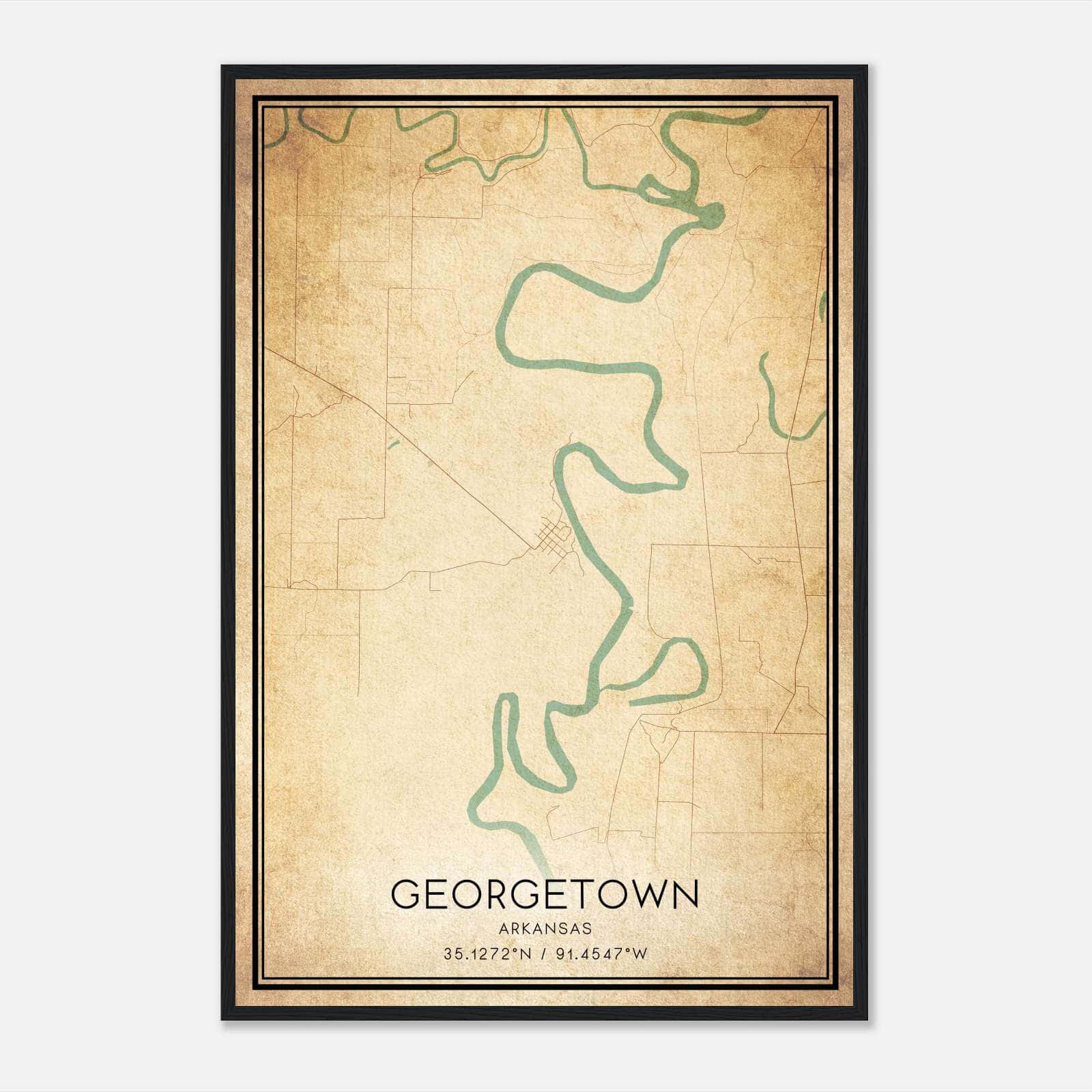 Vintage Georgetown Arkansas Map Poster, Georgetown AR City Road Wall Art Print Vintage Georgetown Arkansas Map Poster, Georgetown AR City Road Wall Art Print