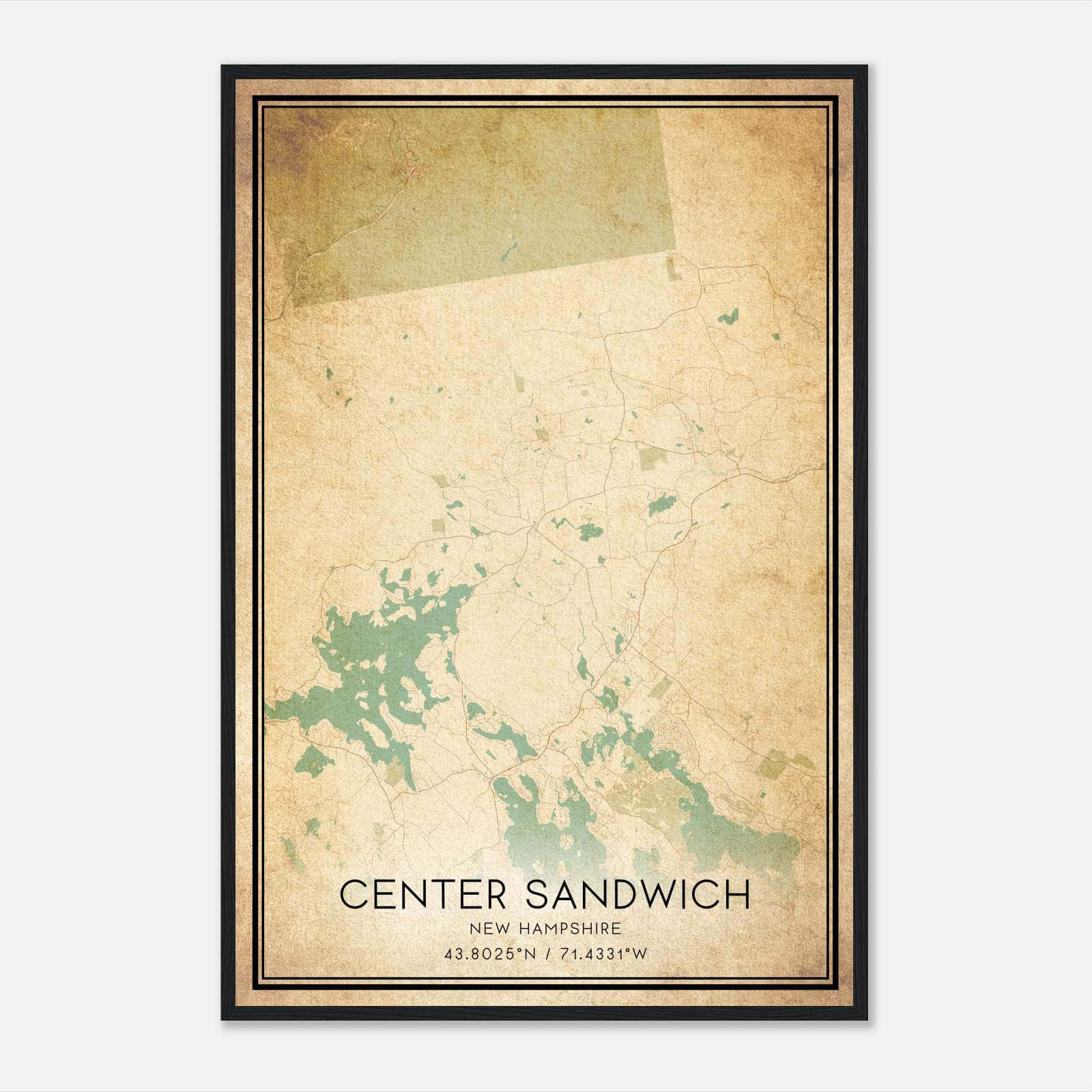 Vintage Center Sandwich New Hampshire Map Poster, Center Sandwich NH City Road Wall Art Print Vintage Center Sandwich New Hampshire Map Poster, Center Sandwich NH City Road Wall Art Print