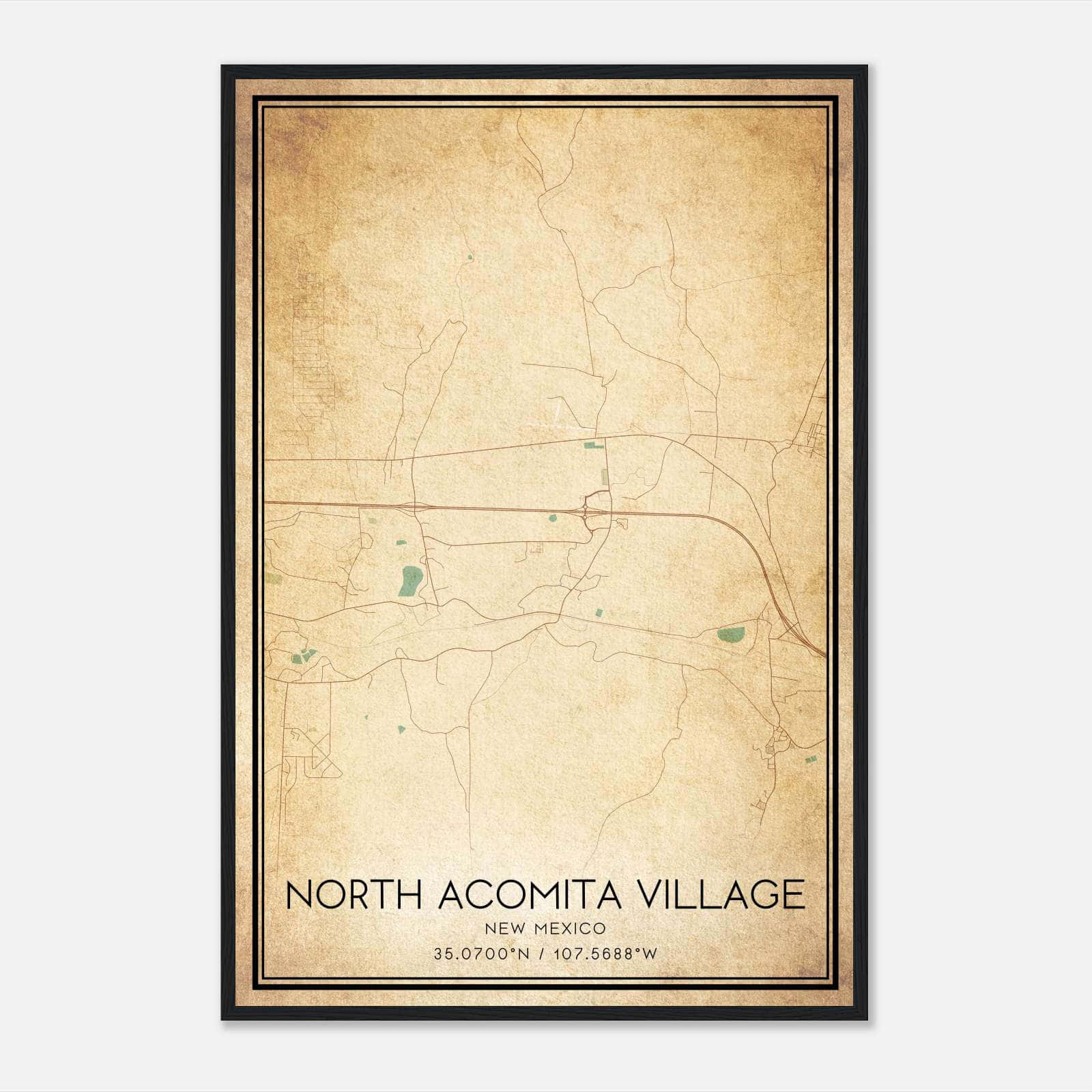 Vintage North Acomita Village New Mexico Map Poster, North Acomita Village NM City Road Wall Art Print Vintage North Acomita Village New Mexico Map Poster, North Acomita Village NM City Road Wall Art Print