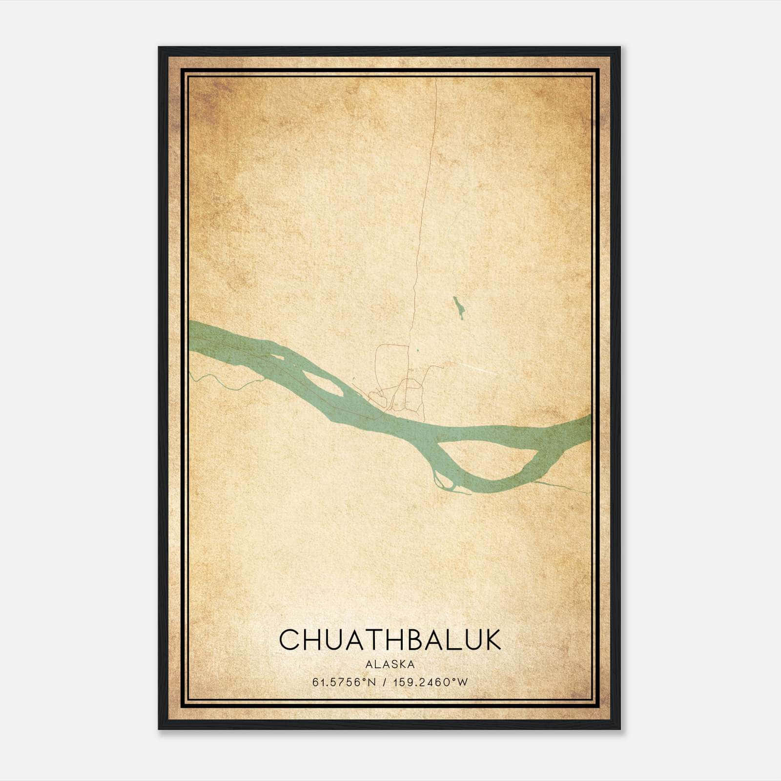 Vintage Chuathbaluk Alaska Map Poster, Chuathbaluk AK City Road Wall Art Print Vintage Chuathbaluk Alaska Map Poster, Chuathbaluk AK City Road Wall Art Print