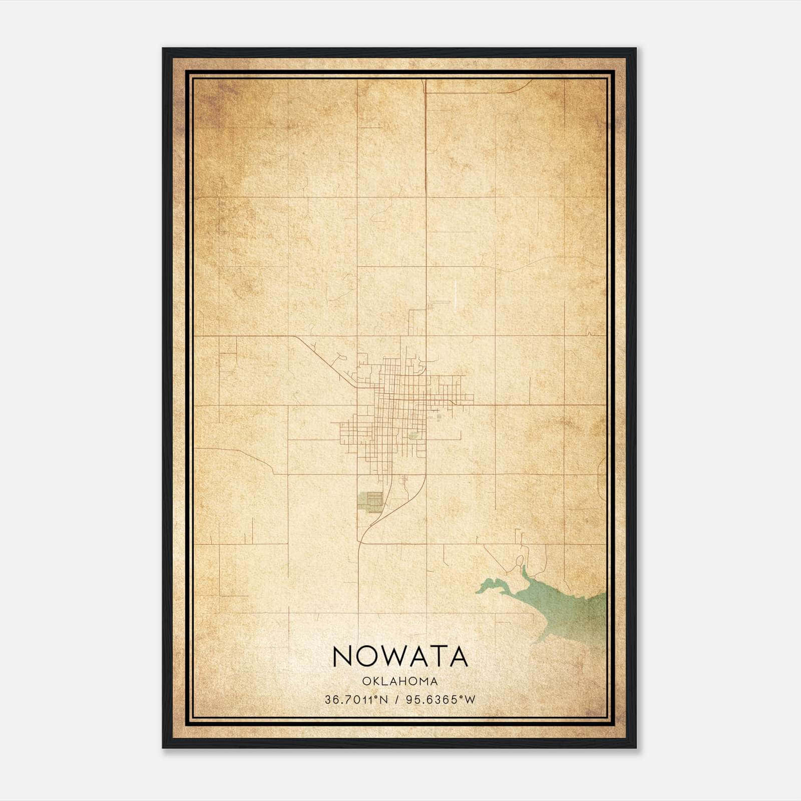 Vintage Nowata Oklahoma Map Poster, Nowata OK City Road Wall Art Print Vintage Nowata Oklahoma Map Poster, Nowata OK City Road Wall Art Print