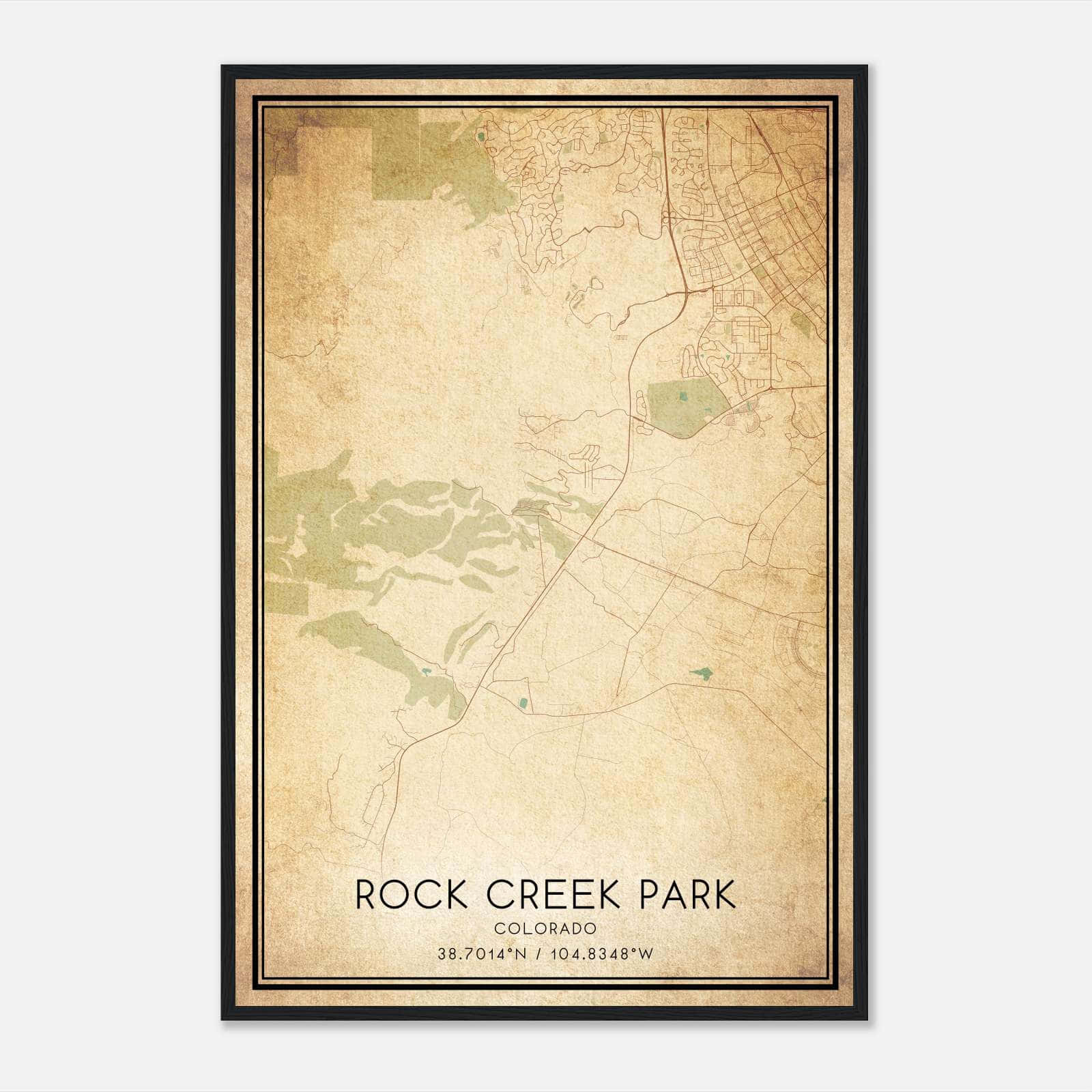 Vintage Rock Creek Park Colorado Map Poster, Rock Creek Park CO City Road Wall Art Print Vintage Rock Creek Park Colorado Map Poster, Rock Creek Park CO City Road Wall Art Print