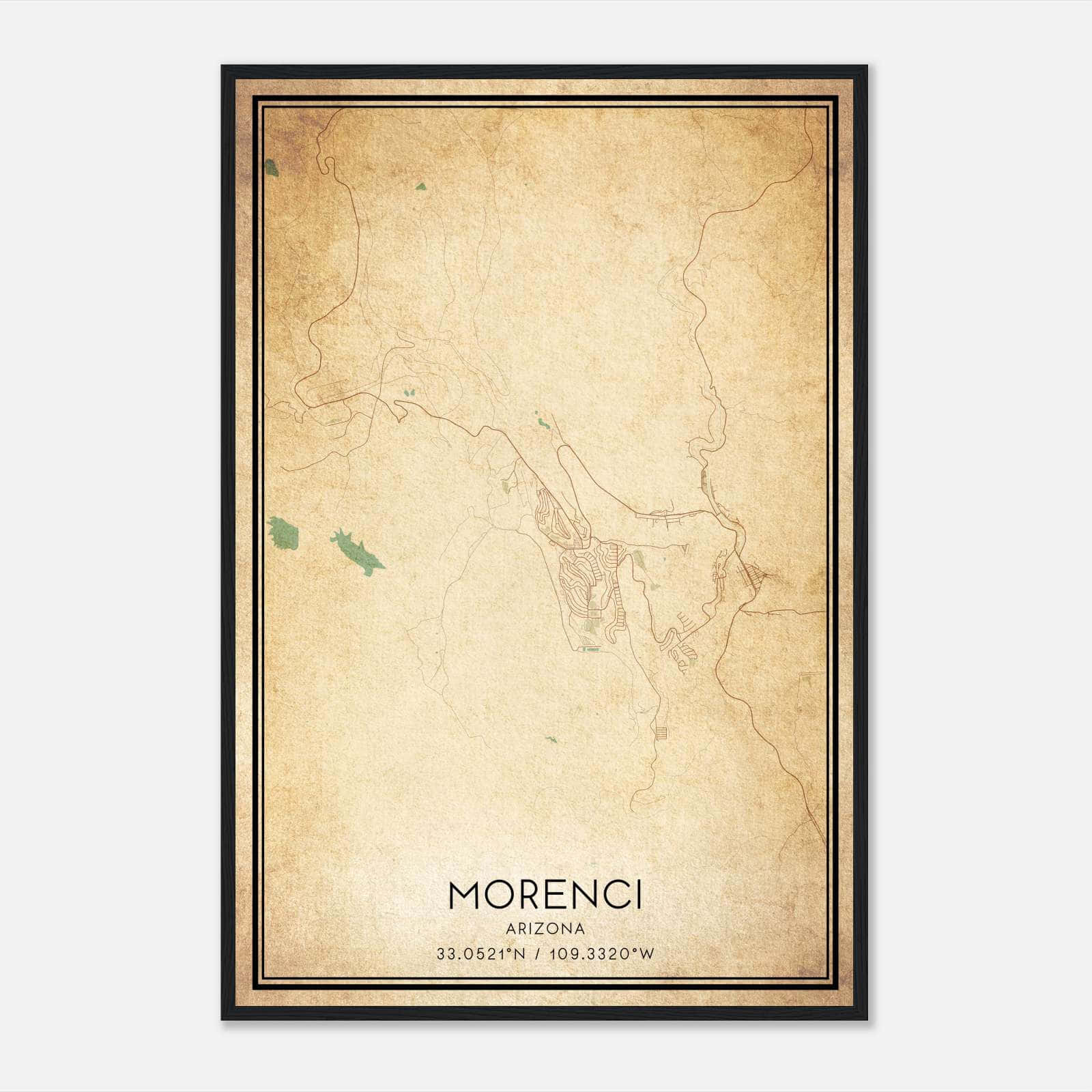 Vintage Morenci Arizona Map Poster, Morenci AZ City Road Wall Art Print Vintage Morenci Arizona Map Poster, Morenci AZ City Road Wall Art Print