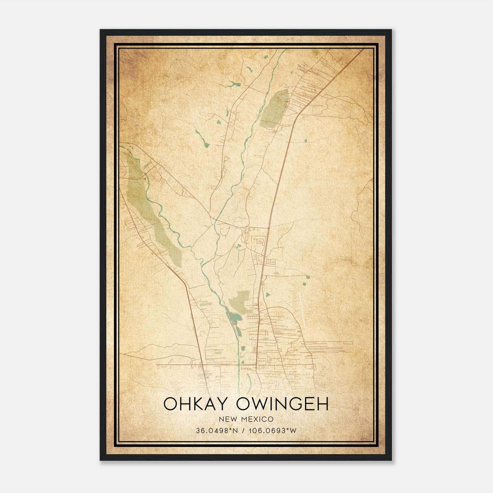 Vintage Ohkay Owingeh New Mexico Map Poster, Ohkay Owingeh NM City Road Wall Art Print Vintage Ohkay Owingeh New Mexico Map Poster, Ohkay Owingeh NM City Road Wall Art Print
