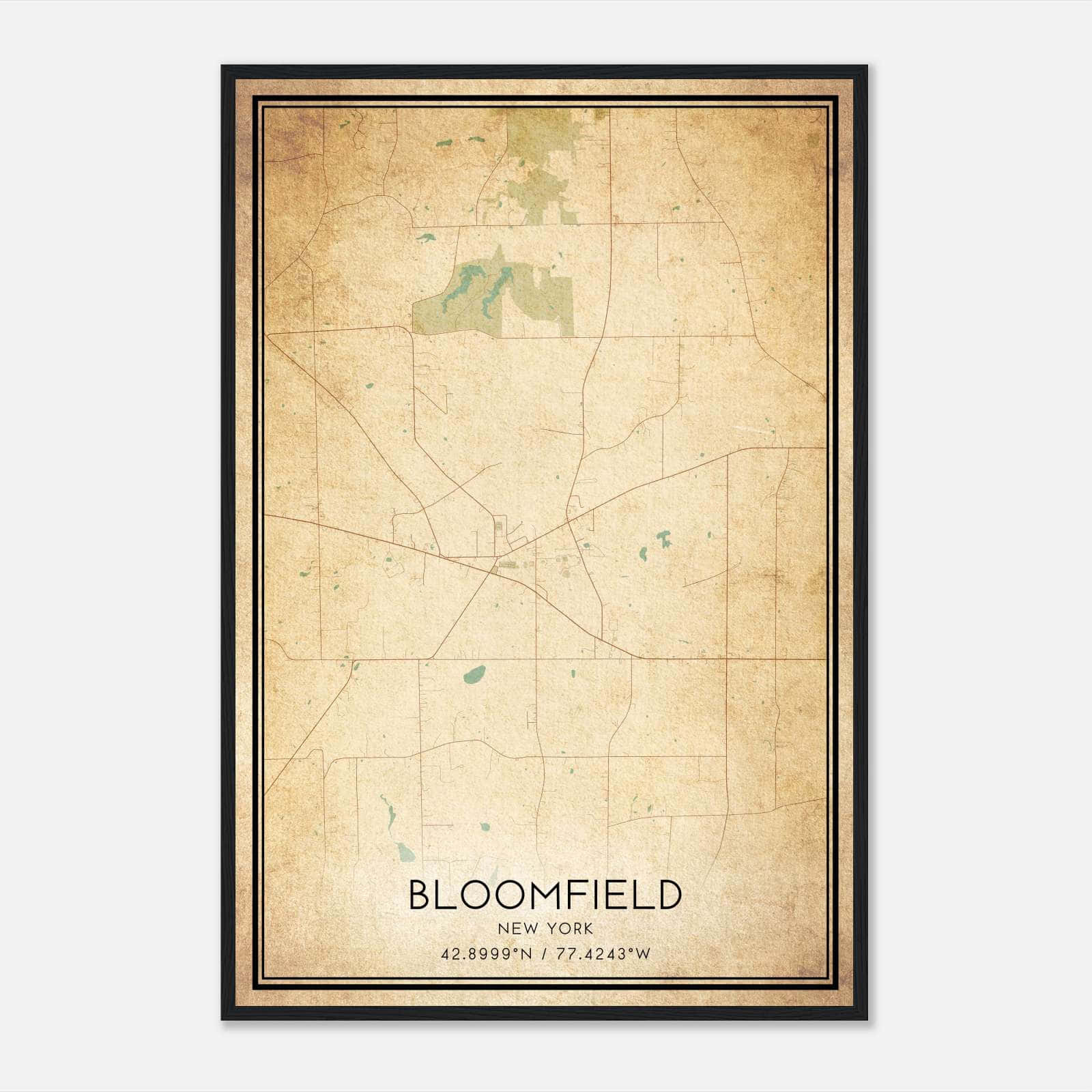 Vintage Bloomfield New York Map Poster, Bloomfield NY City Road Wall Art Print Vintage Bloomfield New York Map Poster, Bloomfield NY City Road Wall Art Print