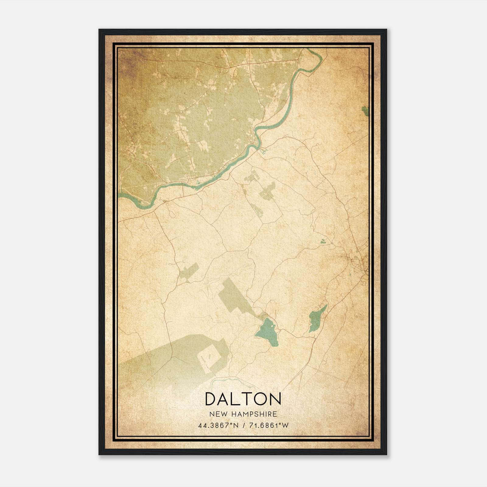 Vintage Dalton New Hampshire Map Poster, Dalton NH City Road Wall Art Print Vintage Dalton New Hampshire Map Poster, Dalton NH City Road Wall Art Print