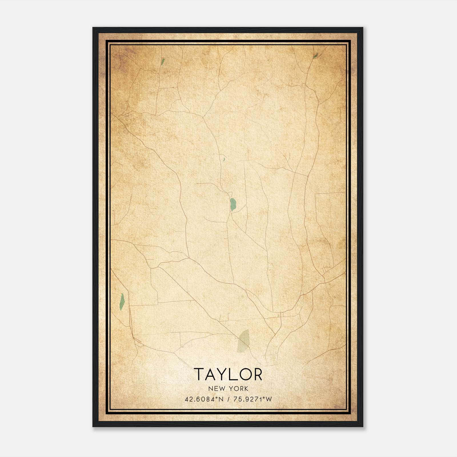 Vintage Taylor New York Map Poster, Taylor NY City Road Wall Art Print Vintage Taylor New York Map Poster, Taylor NY City Road Wall Art Print