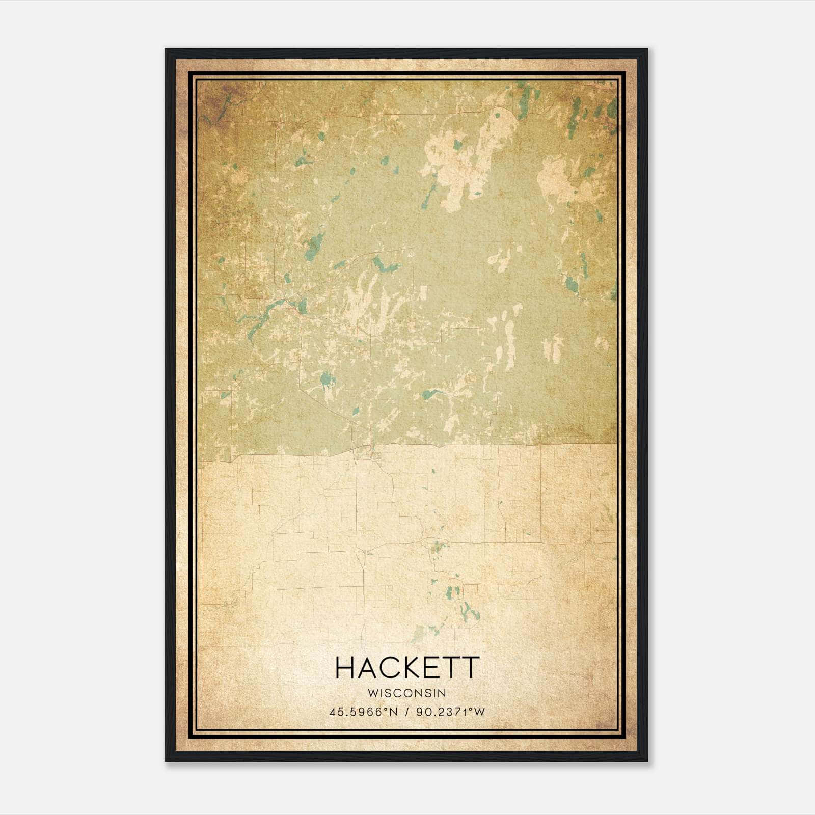 Vintage Hackett Wisconsin Map Poster, Hackett WI City Road Wall Art Print Vintage Hackett Wisconsin Map Poster, Hackett WI City Road Wall Art Print