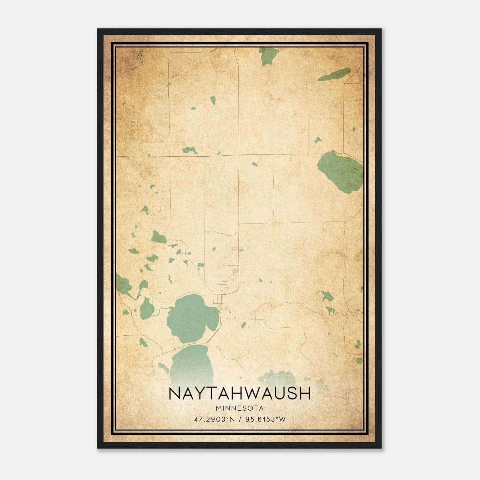 Vintage Naytahwaush Minnesota Map Poster, Naytahwaush MN City Road Wall Art Print Vintage Naytahwaush Minnesota Map Poster, Naytahwaush MN City Road Wall Art Print