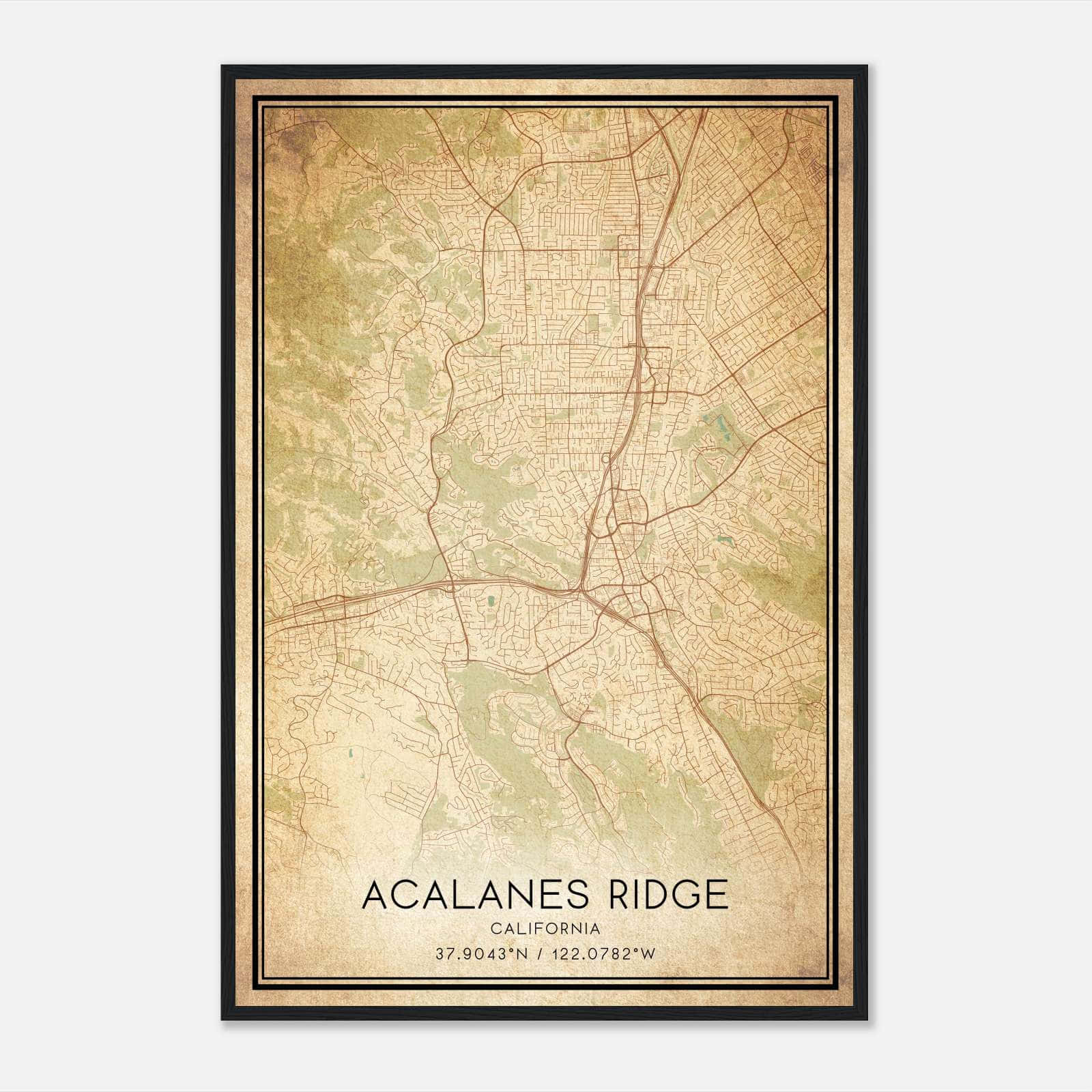 Vintage Acalanes Ridge California Map Poster, Acalanes Ridge CA City Road Wall Art Print Vintage Acalanes Ridge California Map Poster, Acalanes Ridge CA City Road Wall Art Print