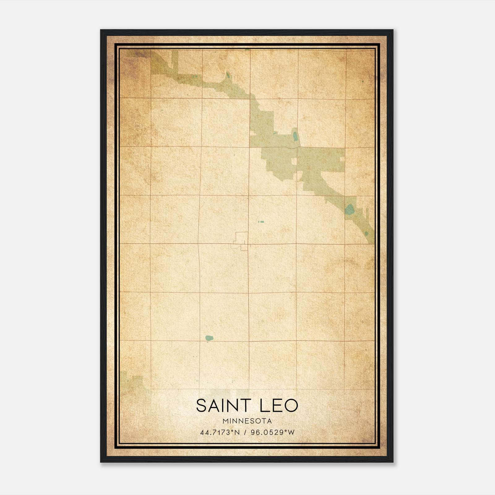 Vintage Saint Leo Minnesota Map Poster, Saint Leo MN City Road Wall Art Print Vintage Saint Leo Minnesota Map Poster, Saint Leo MN City Road Wall Art Print