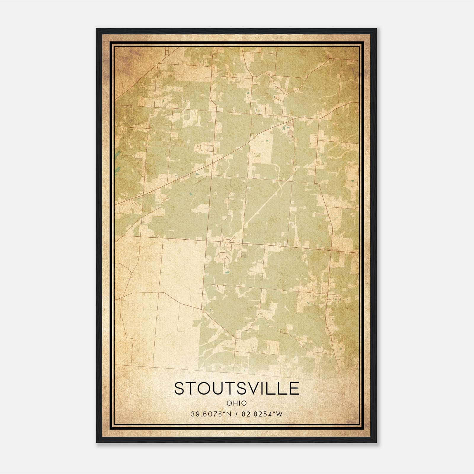 Vintage Stoutsville Ohio Map Poster, Stoutsville OH City Road Wall Art Print Vintage Stoutsville Ohio Map Poster, Stoutsville OH City Road Wall Art Print