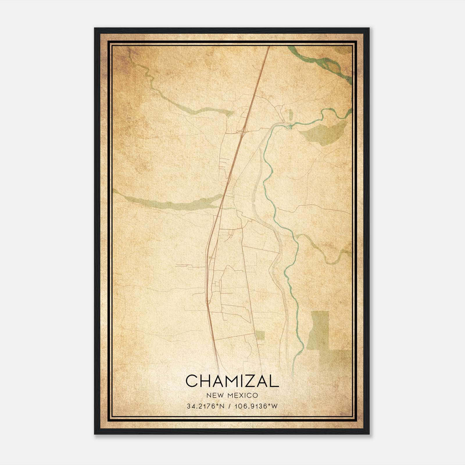Vintage Chamizal New Mexico Map Poster, Chamizal NM City Road Wall Art Print Vintage Chamizal New Mexico Map Poster, Chamizal NM City Road Wall Art Print