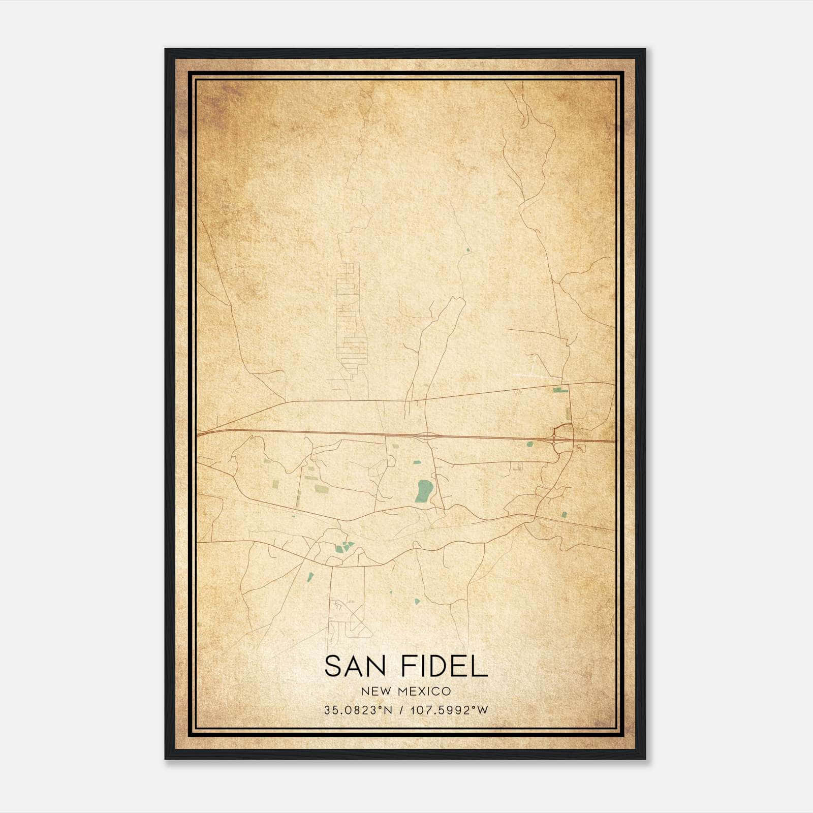 Vintage San Fidel New Mexico Map Poster, San Fidel NM City Road Wall Art Print Vintage San Fidel New Mexico Map Poster, San Fidel NM City Road Wall Art Print