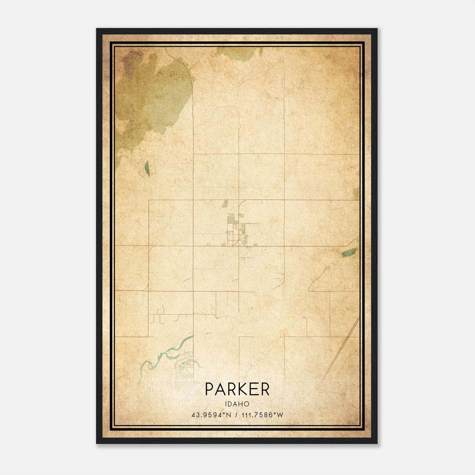 Vintage Parker Idaho Map Poster, Parker ID City Road Wall Art Print Vintage Parker Idaho Map Poster, Parker ID City Road Wall Art Print