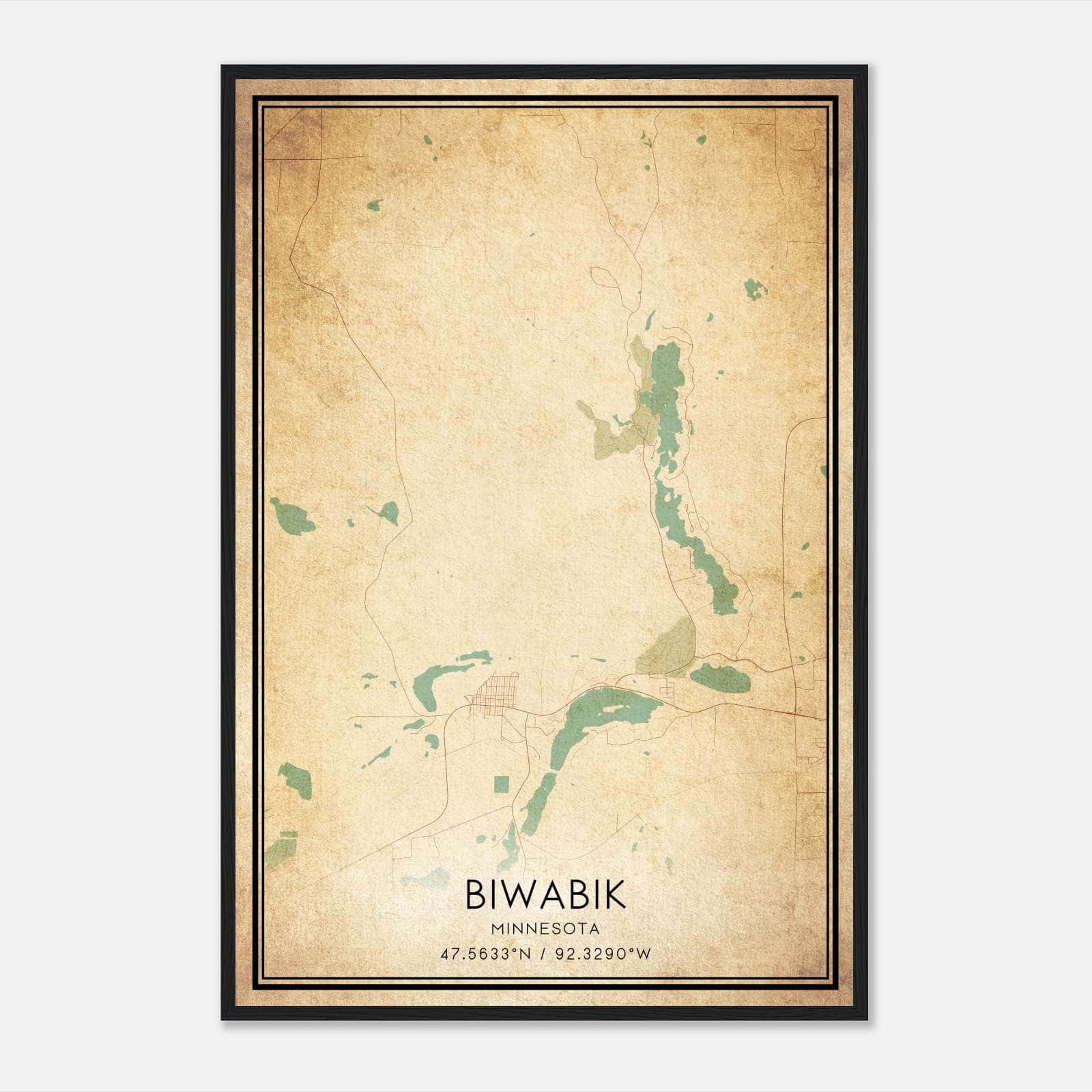 Vintage Biwabik Minnesota Map Poster, Biwabik MN City Road Wall Art Print Vintage Biwabik Minnesota Map Poster, Biwabik MN City Road Wall Art Print
