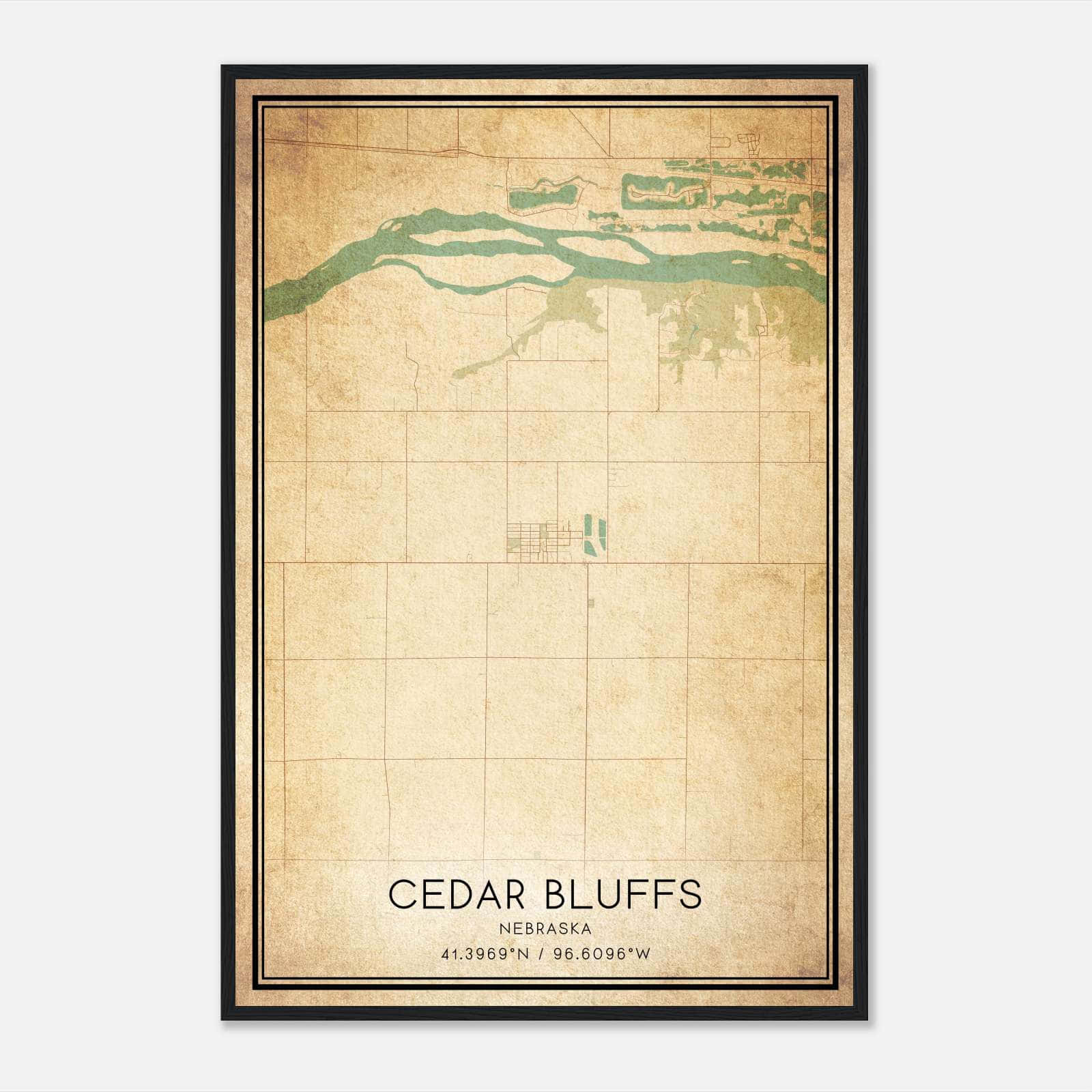 Vintage Cedar Bluffs Nebraska Map Poster, Cedar Bluffs NE City Road Wall Art Print Vintage Cedar Bluffs Nebraska Map Poster, Cedar Bluffs NE City Road Wall Art Print