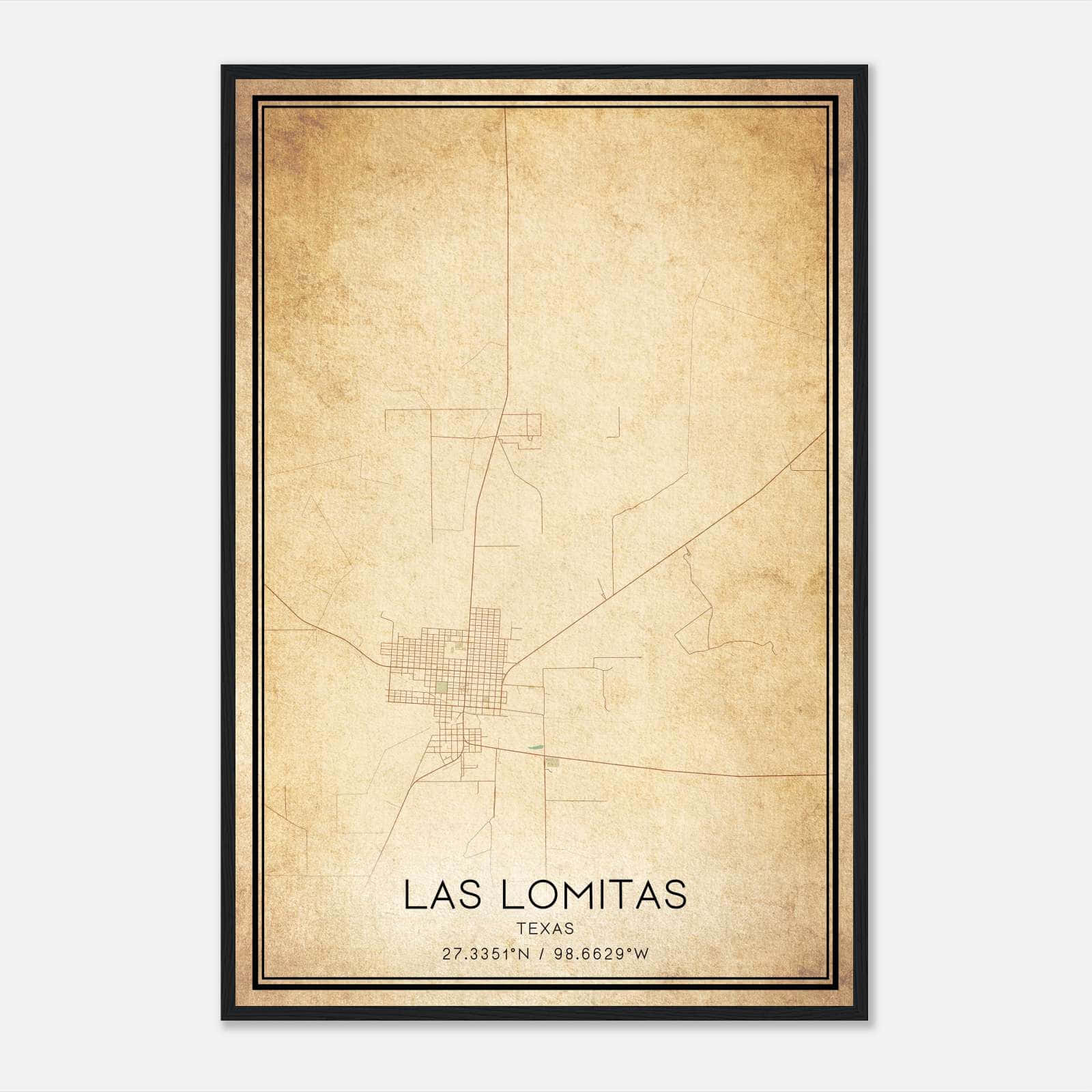 Vintage Las Lomitas Texas Map Poster, Las Lomitas TX City Road Wall Art Print Vintage Las Lomitas Texas Map Poster, Las Lomitas TX City Road Wall Art Print
