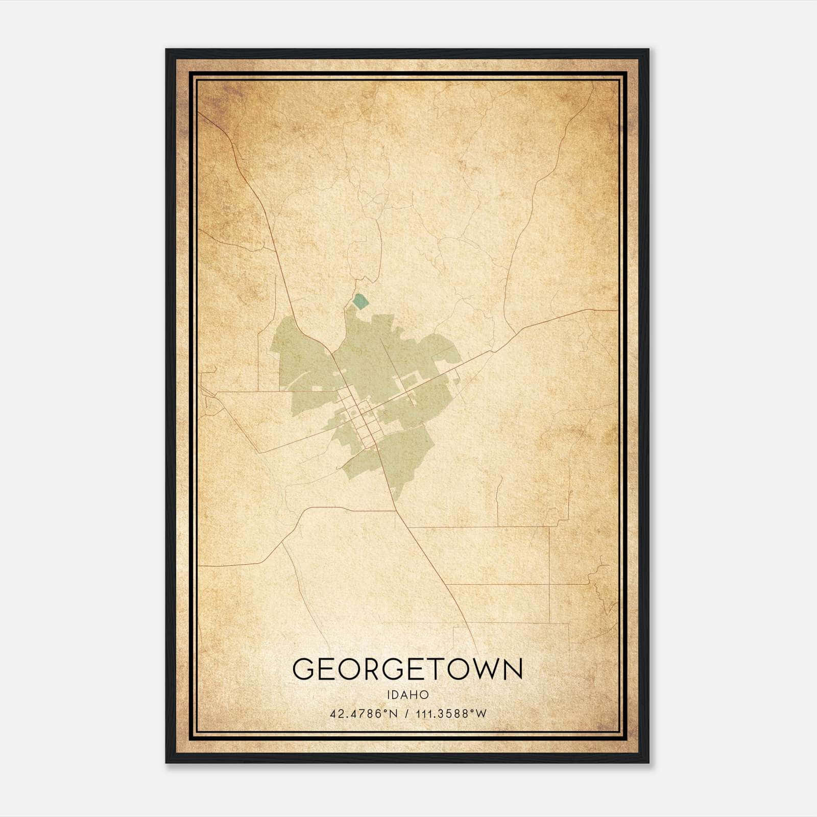 Vintage Georgetown Idaho Map Poster, Georgetown ID City Road Wall Art Print Vintage Georgetown Idaho Map Poster, Georgetown ID City Road Wall Art Print