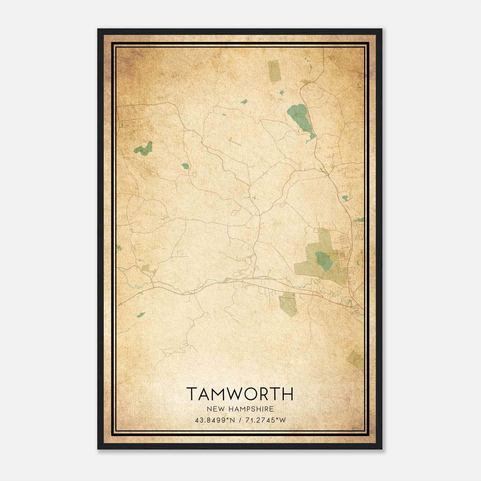 Vintage Tamworth New Hampshire Map Poster, Tamworth NH City Road Wall Art Print Vintage Tamworth New Hampshire Map Poster, Tamworth NH City Road Wall Art Print