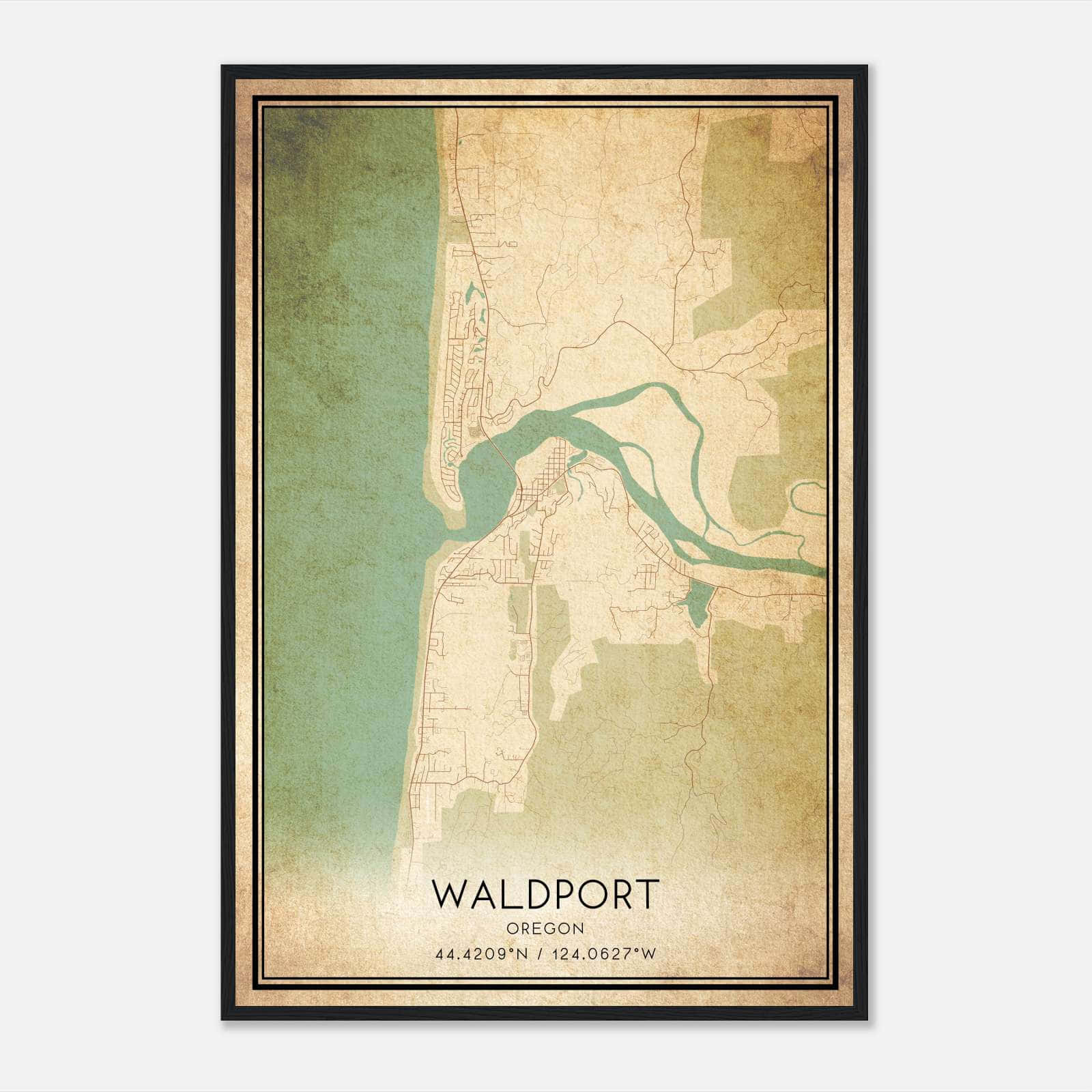 Vintage Waldport Oregon Map Poster, Waldport OR City Road Wall Art Print Vintage Waldport Oregon Map Poster, Waldport OR City Road Wall Art Print