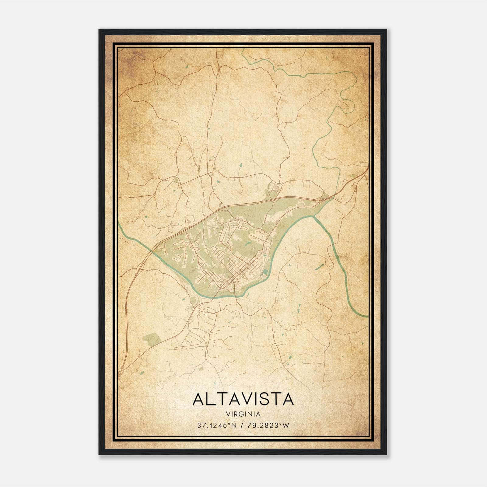 Vintage Altavista Virginia Map Poster, Altavista VA City Road Wall Art Print Vintage Altavista Virginia Map Poster, Altavista VA City Road Wall Art Print