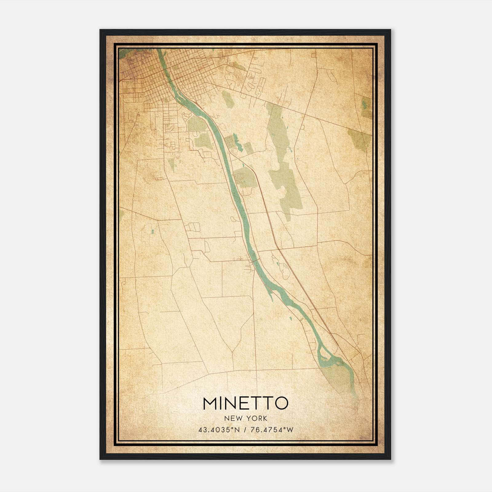 Vintage Minetto New York Map Poster, Minetto NY City Road Wall Art Print Vintage Minetto New York Map Poster, Minetto NY City Road Wall Art Print