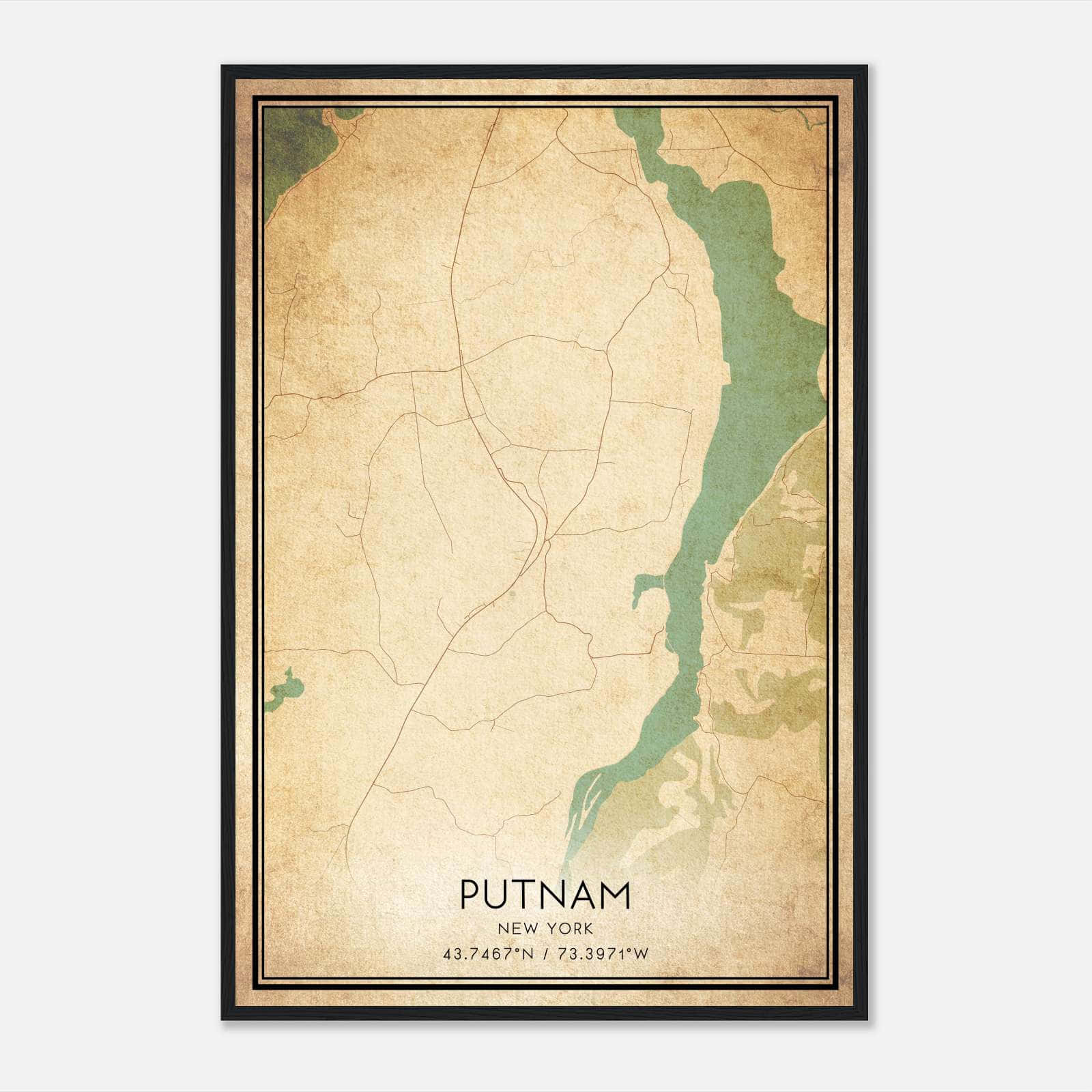 Vintage Putnam New York Map Poster, Putnam NY City Road Wall Art Print Vintage Putnam New York Map Poster, Putnam NY City Road Wall Art Print