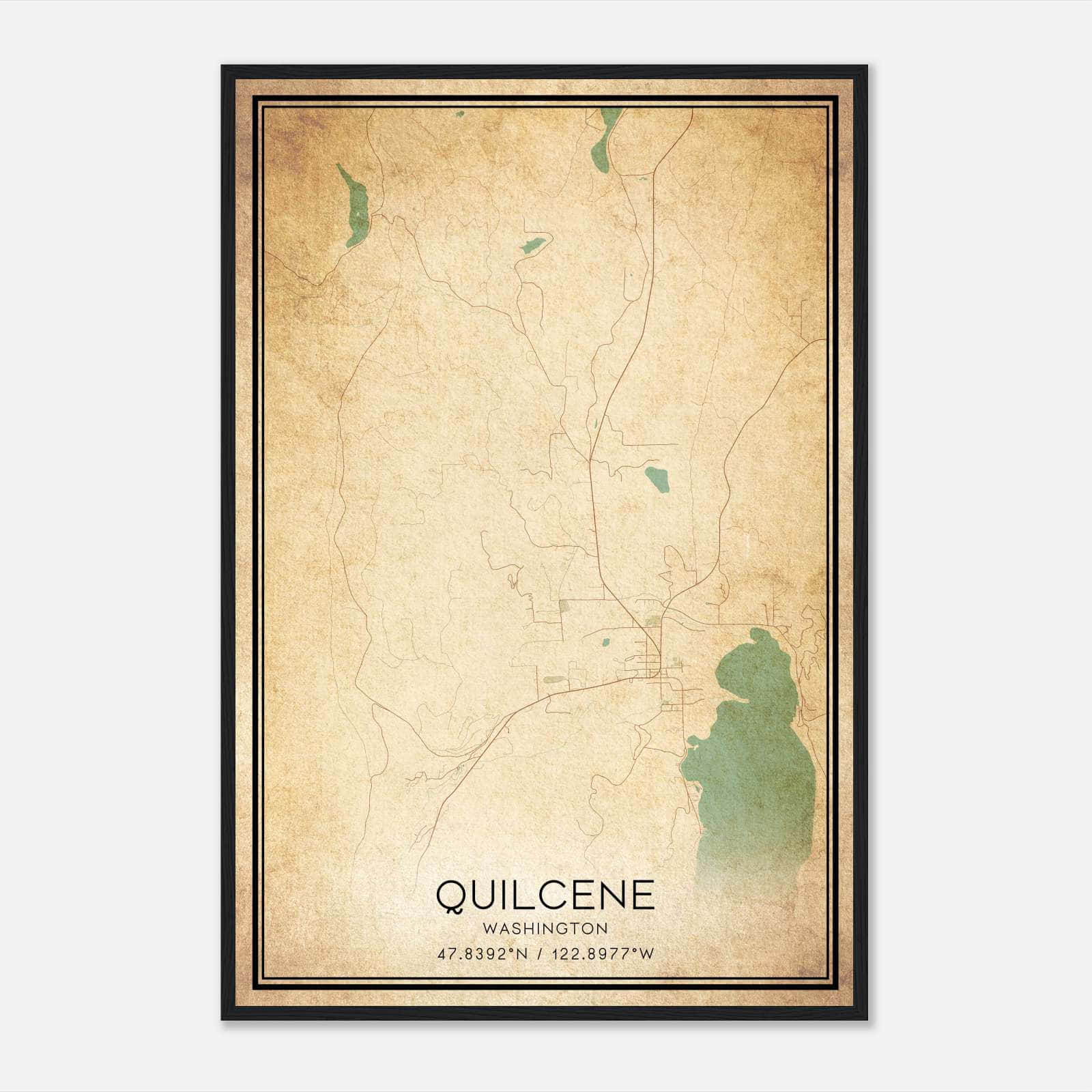Vintage Quilcene Washington Map Poster, Quilcene WA City Road Wall Art Print Vintage Quilcene Washington Map Poster, Quilcene WA City Road Wall Art Print
