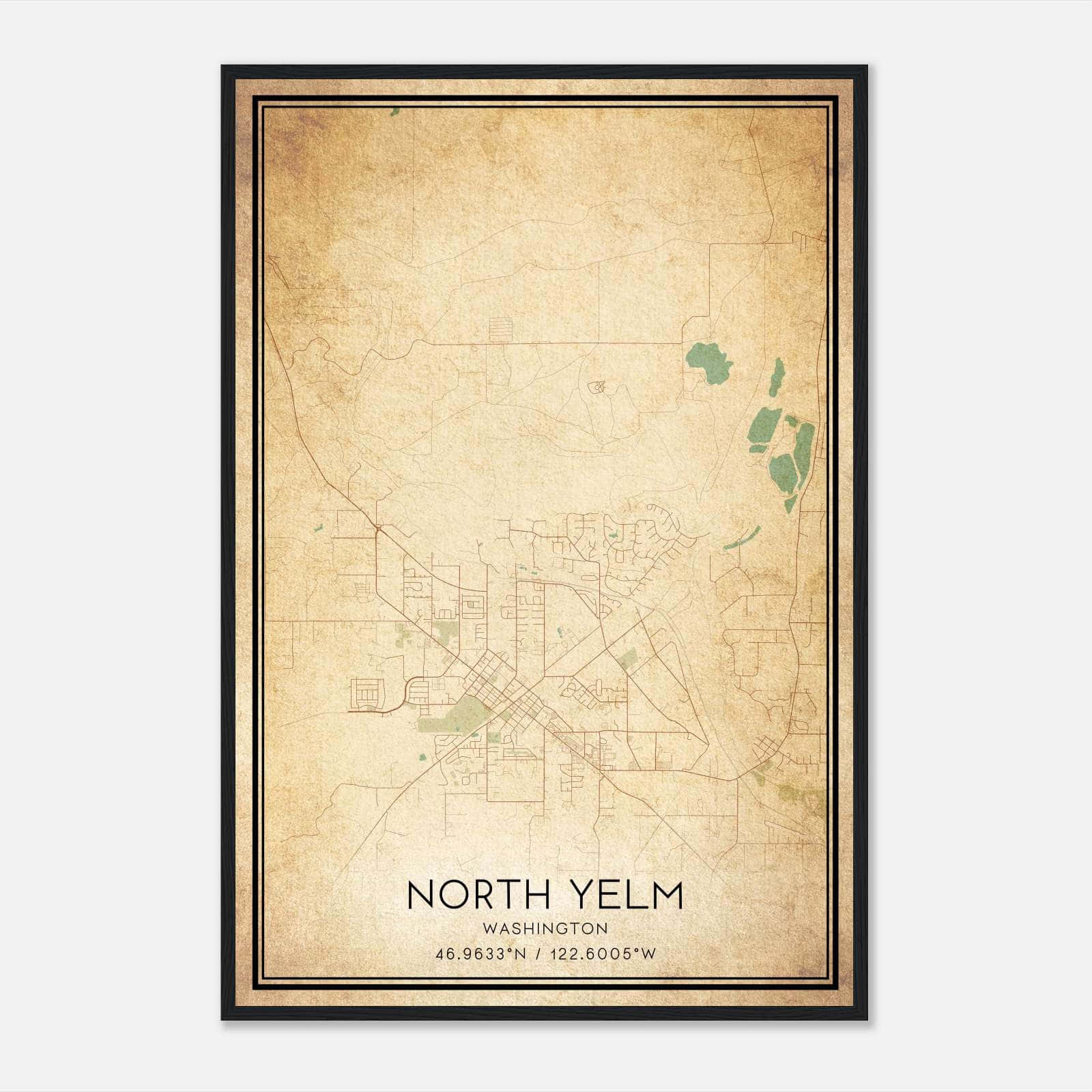 Vintage North Yelm Washington Map Poster, North Yelm WA City Road Wall Art Print Vintage North Yelm Washington Map Poster, North Yelm WA City Road Wall Art Print