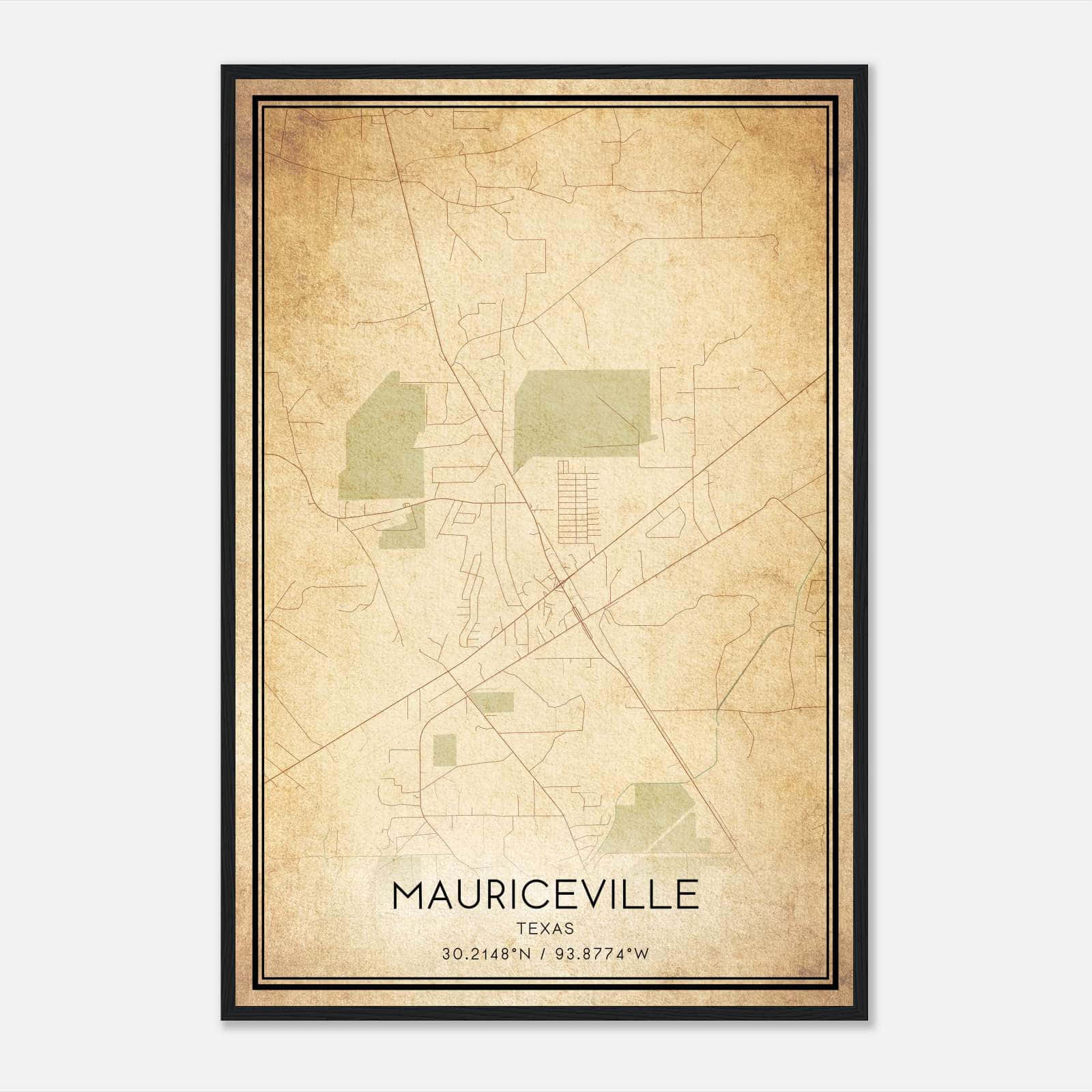 Vintage Mauriceville Texas Map Poster, Mauriceville TX City Road Wall Art Print Vintage Mauriceville Texas Map Poster, Mauriceville TX City Road Wall Art Print