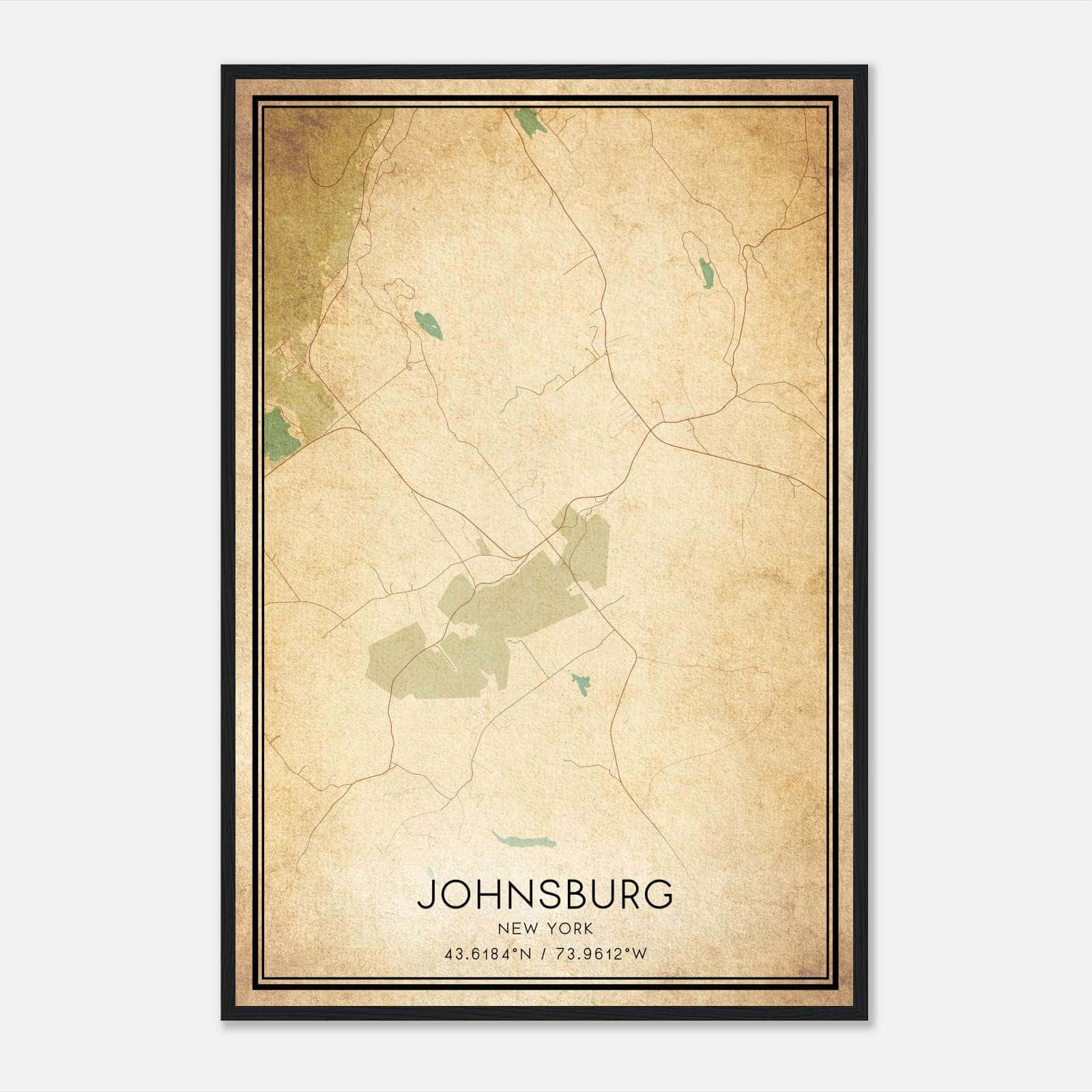 Vintage Johnsburg New York Map Poster, Johnsburg NY City Road Wall Art Print Vintage Johnsburg New York Map Poster, Johnsburg NY City Road Wall Art Print