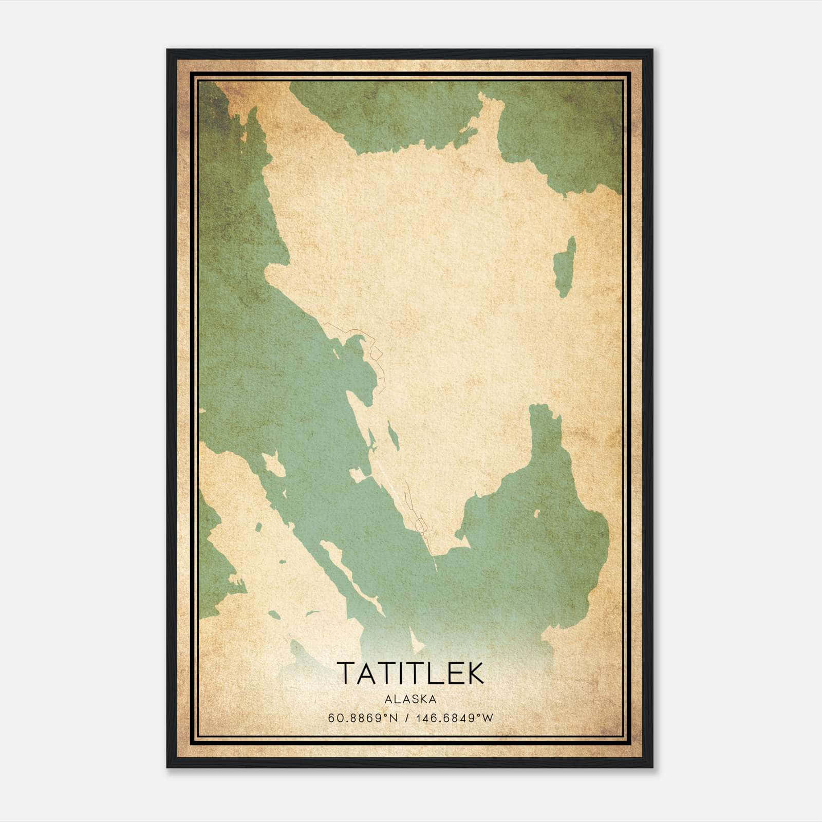 Vintage Tatitlek Alaska Map Poster, Tatitlek AK City Road Wall Art Print Vintage Tatitlek Alaska Map Poster, Tatitlek AK City Road Wall Art Print
