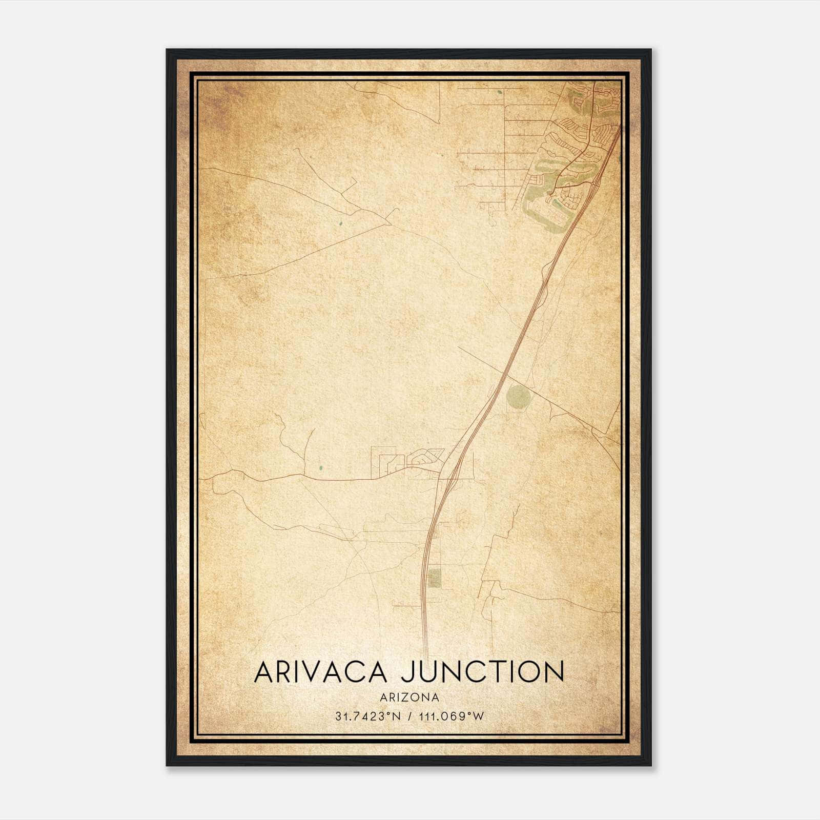 Vintage Arivaca Junction Arizona Map Poster, Arivaca Junction AZ City Road Wall Art Print Vintage Arivaca Junction Arizona Map Poster, Arivaca Junction AZ City Road Wall Art Print
