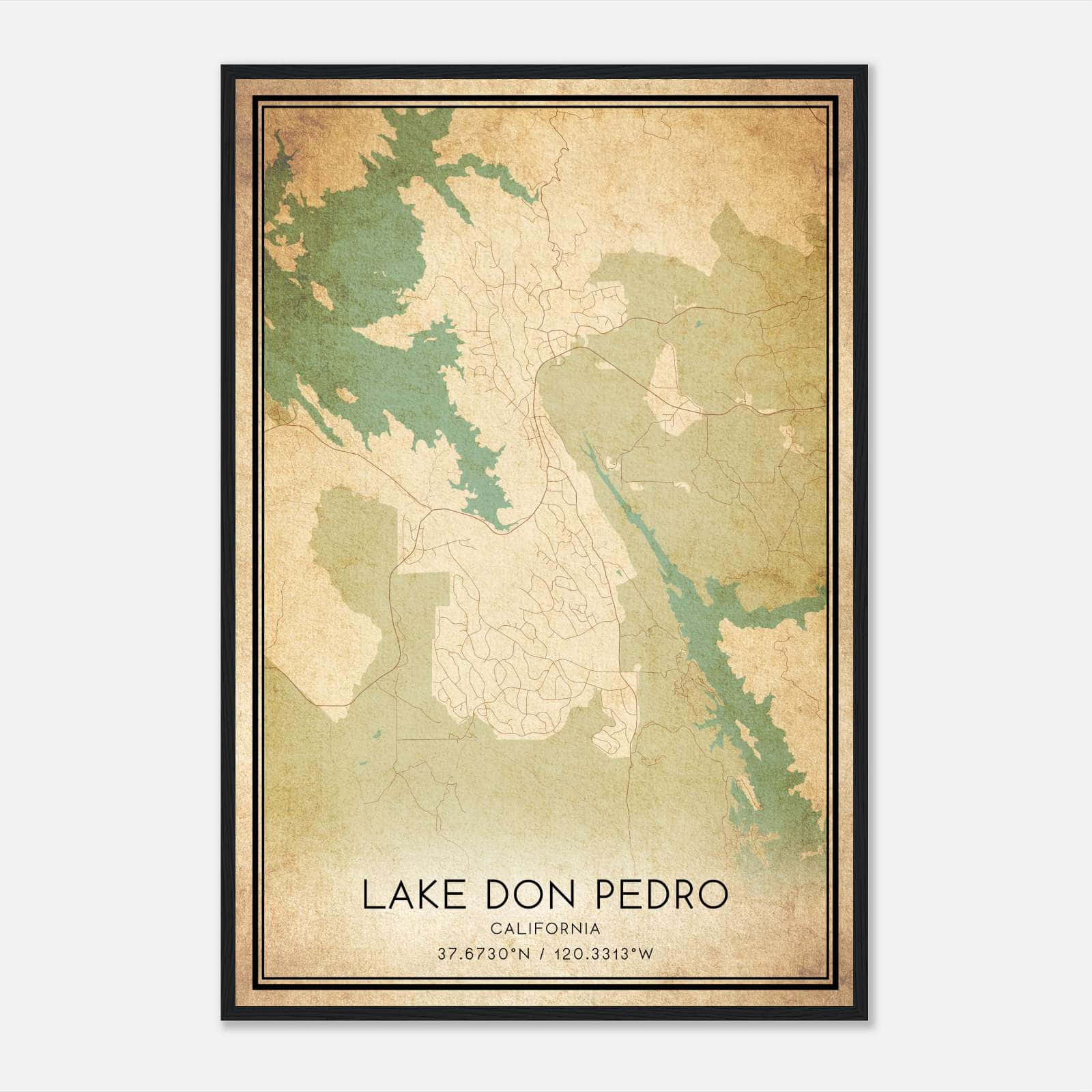 Vintage Lake Don Pedro California Map Poster, Lake Don Pedro CA City Road Wall Art Print Vintage Lake Don Pedro California Map Poster, Lake Don Pedro CA City Road Wall Art Print