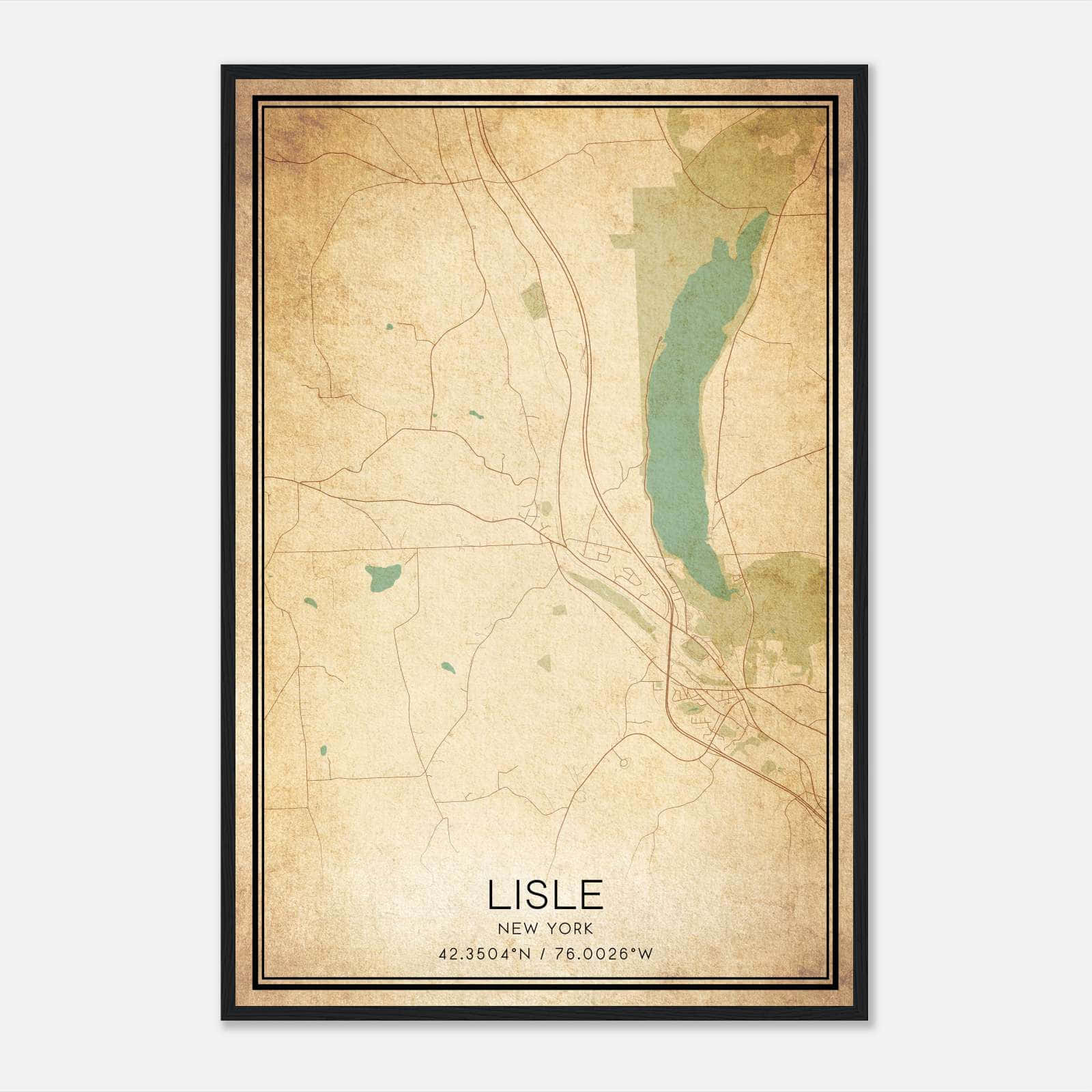 Vintage Lisle New York Map Poster, Lisle NY City Road Wall Art Print Vintage Lisle New York Map Poster, Lisle NY City Road Wall Art Print