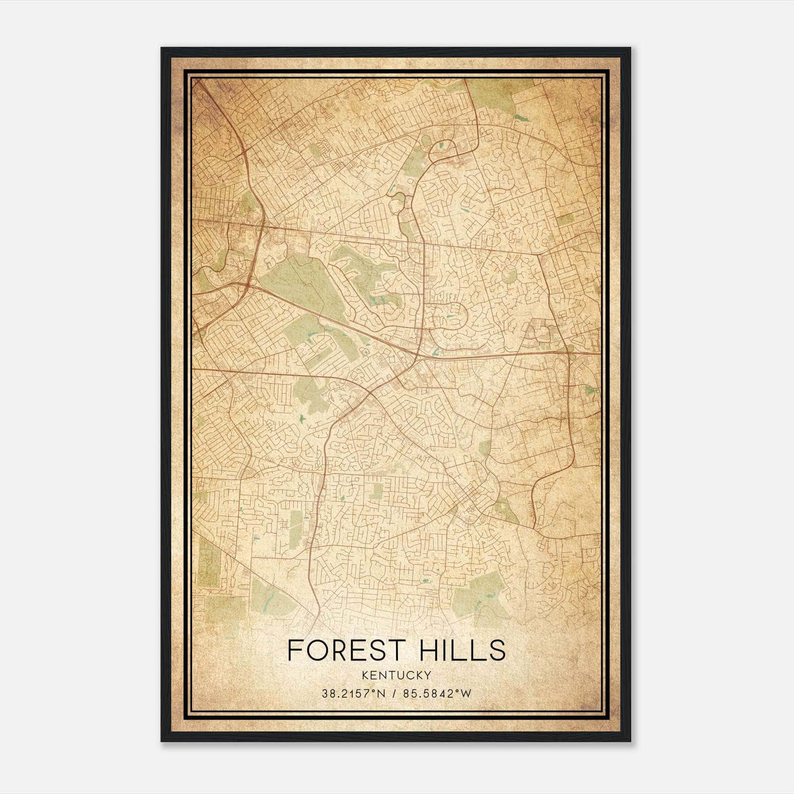 Vintage Forest Hills Kentucky Map Poster, Forest Hills KY City Road Wall Art Print Vintage Forest Hills Kentucky Map Poster, Forest Hills KY City Road Wall Art Print