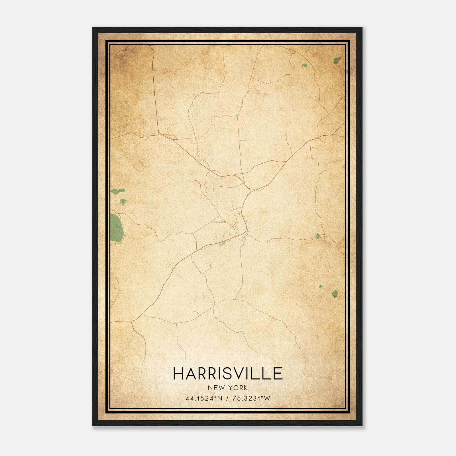 Vintage Harrisville New York Map Poster, Harrisville NY City Road Wall Art Print Vintage Harrisville New York Map Poster, Harrisville NY City Road Wall Art Print