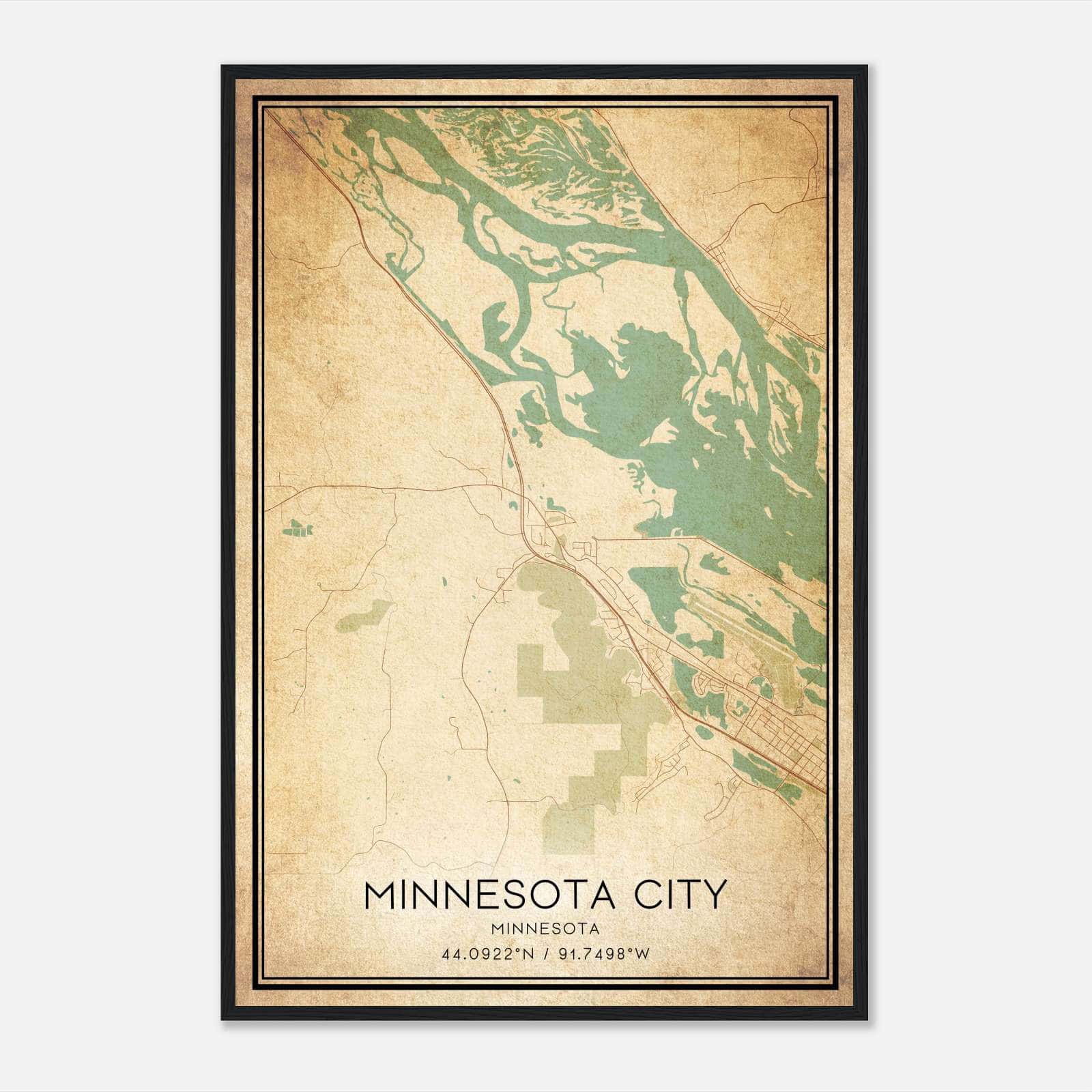 Vintage Minnesota City Minnesota Map Poster, Minnesota City MN City Road Wall Art Print Vintage Minnesota City Minnesota Map Poster, Minnesota City MN City Road Wall Art Print