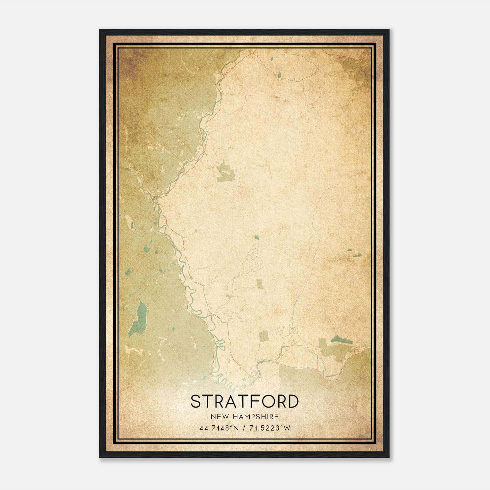 Vintage Stratford New Hampshire Map Poster, Stratford NH City Road Wall Art Print Vintage Stratford New Hampshire Map Poster, Stratford NH City Road Wall Art Print